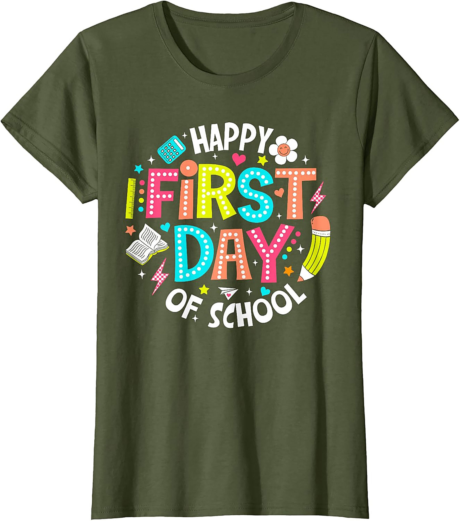 Happy First Day of School T-shirt | Bright Back to School Graphic Tee