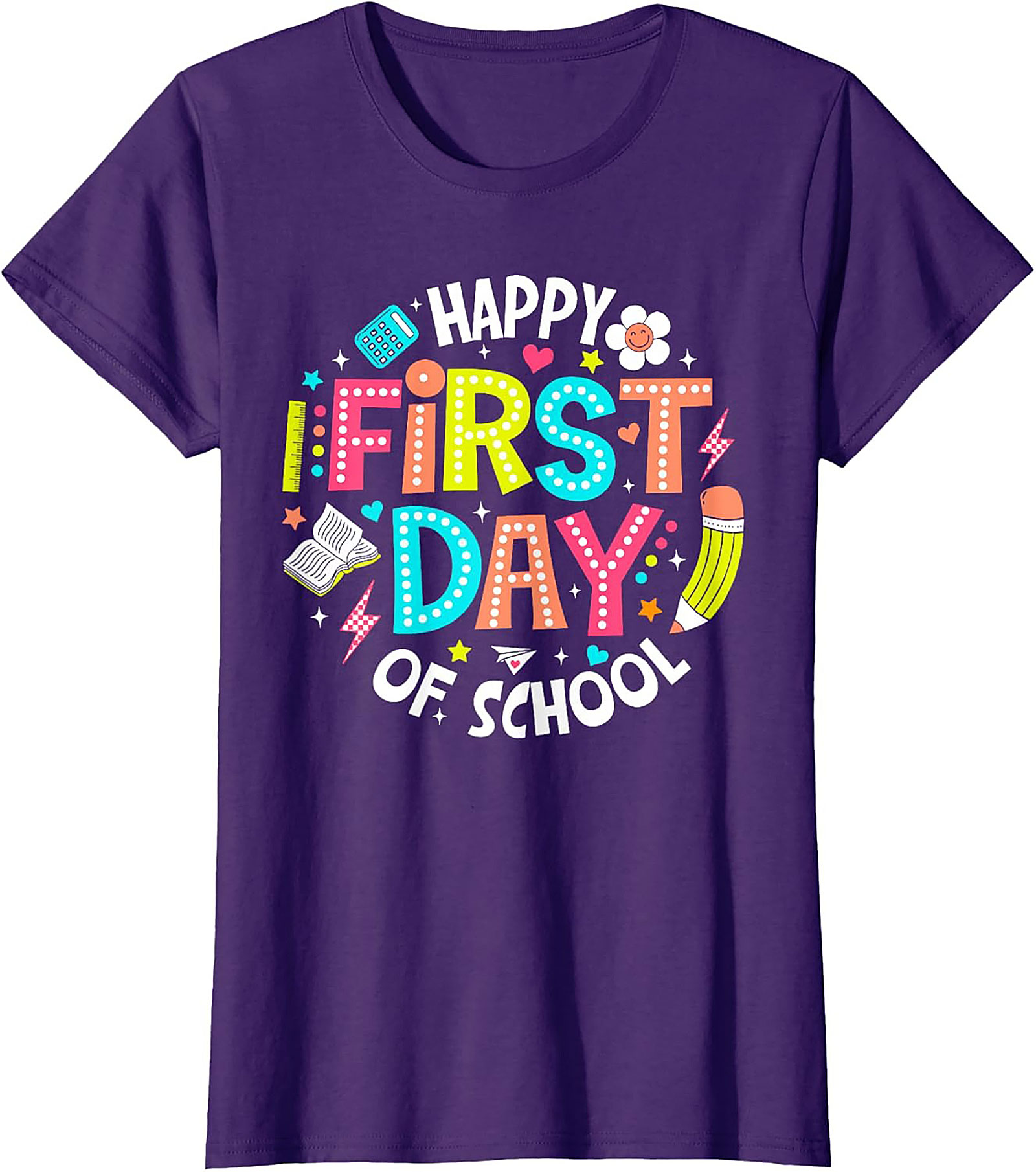 Happy First Day of School T-shirt | Bright Back to School Graphic Tee