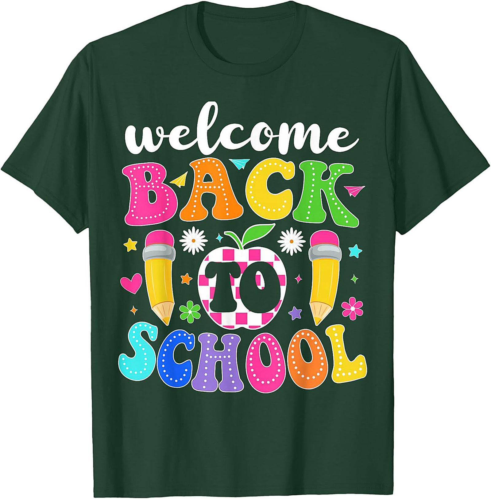 Welcome Back To School Graphic Tee | Bright First Day Teacher Shirt