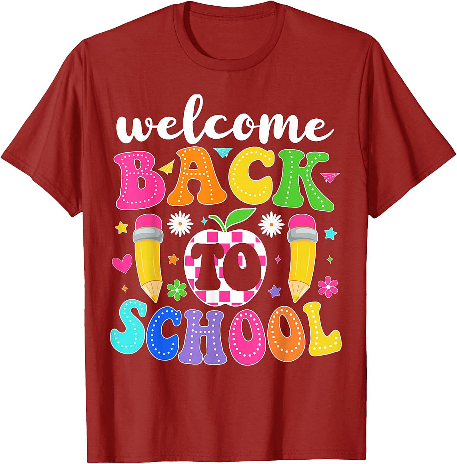 Welcome Back To School Graphic Tee | Bright First Day Teacher Shirt
