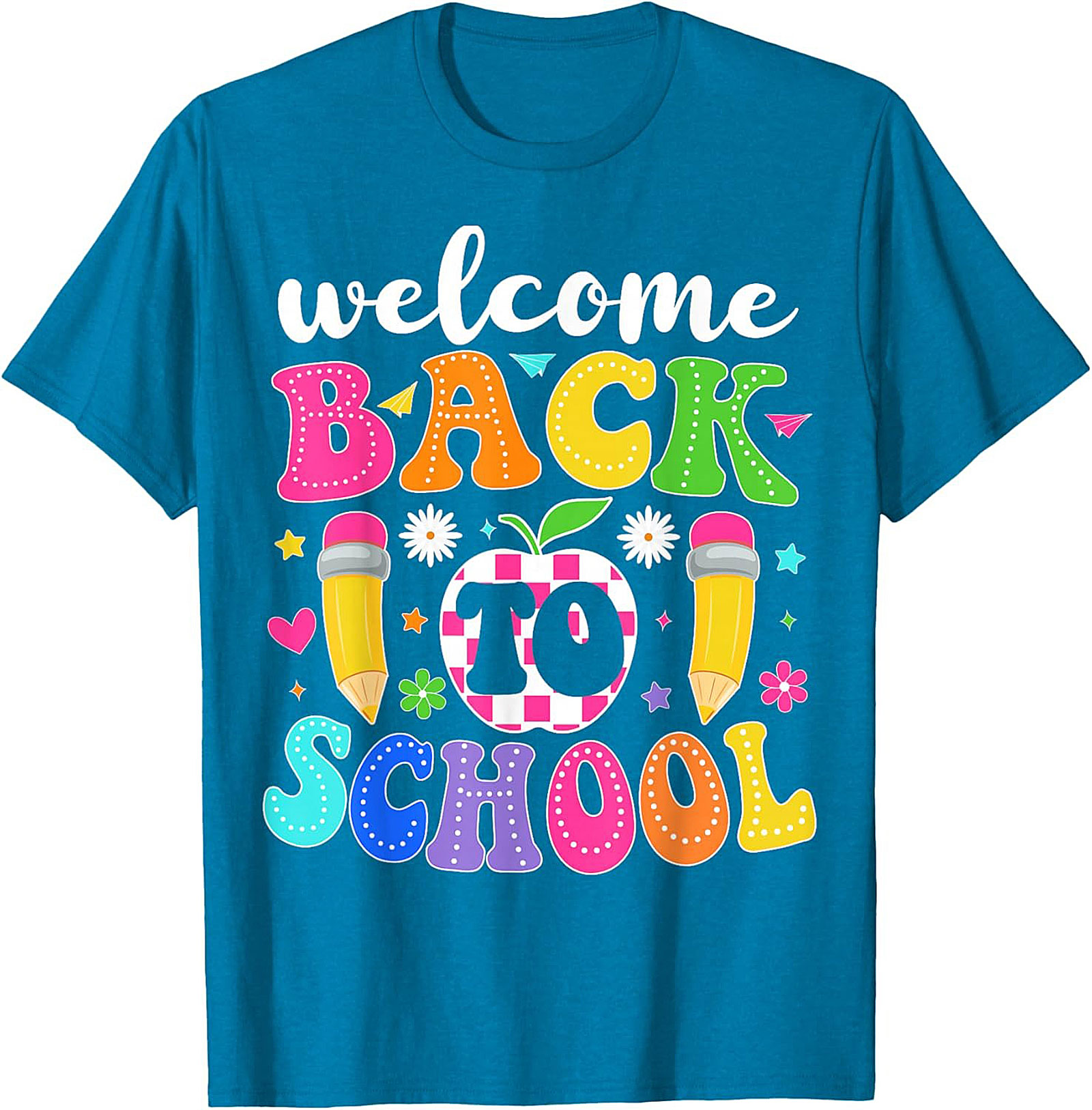 Welcome Back To School Graphic Tee | Bright First Day Teacher Shirt