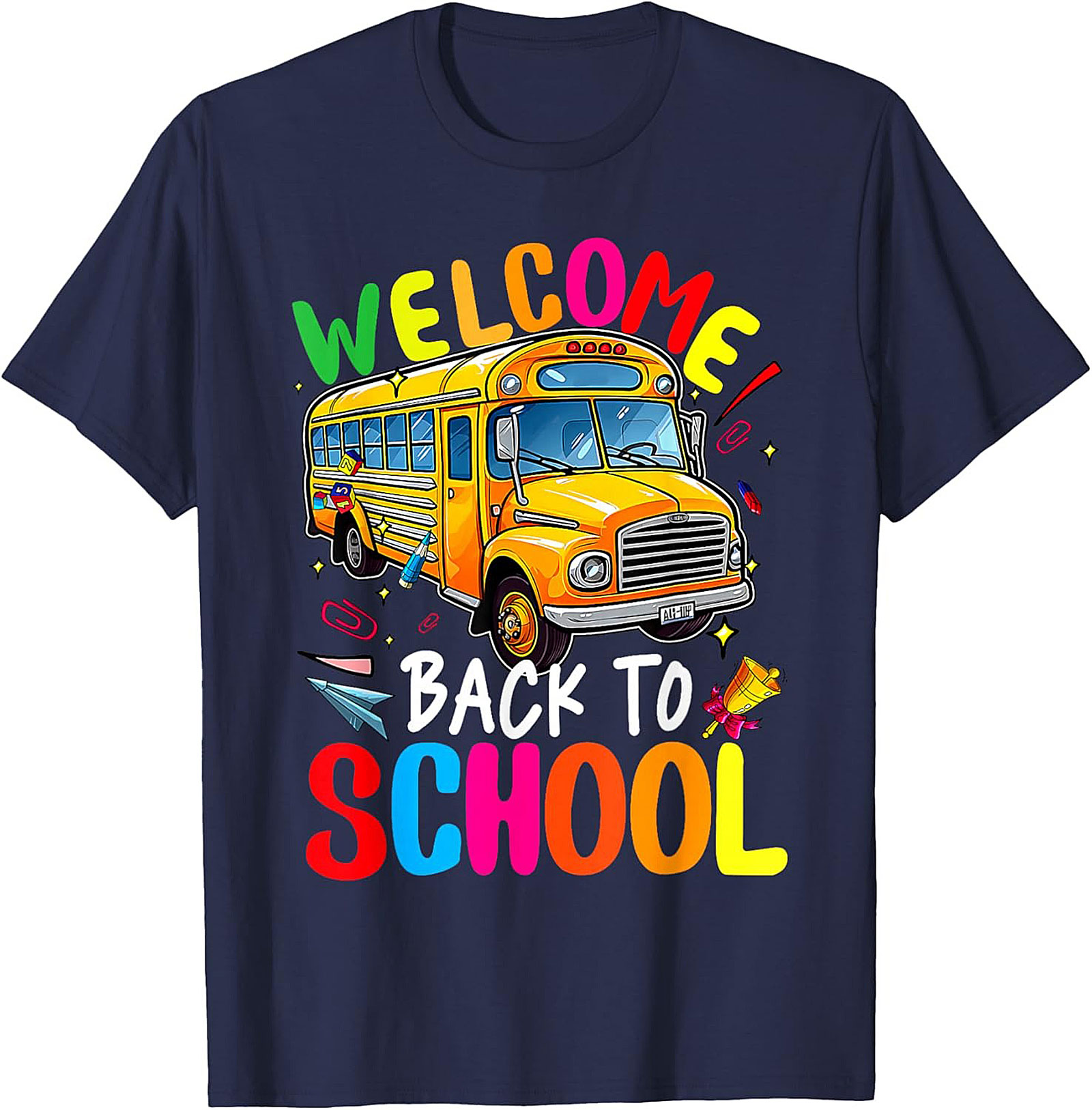 Welcome Back to School T-Shirt - First Day of School Bus Graphic Tee
