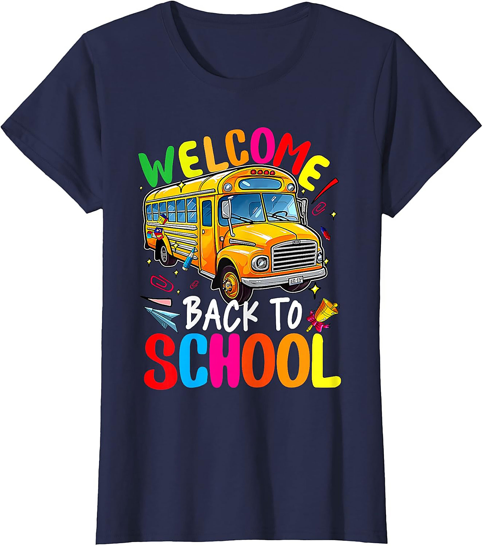 Welcome Back to School T-Shirt - First Day of School Bus Graphic Tee