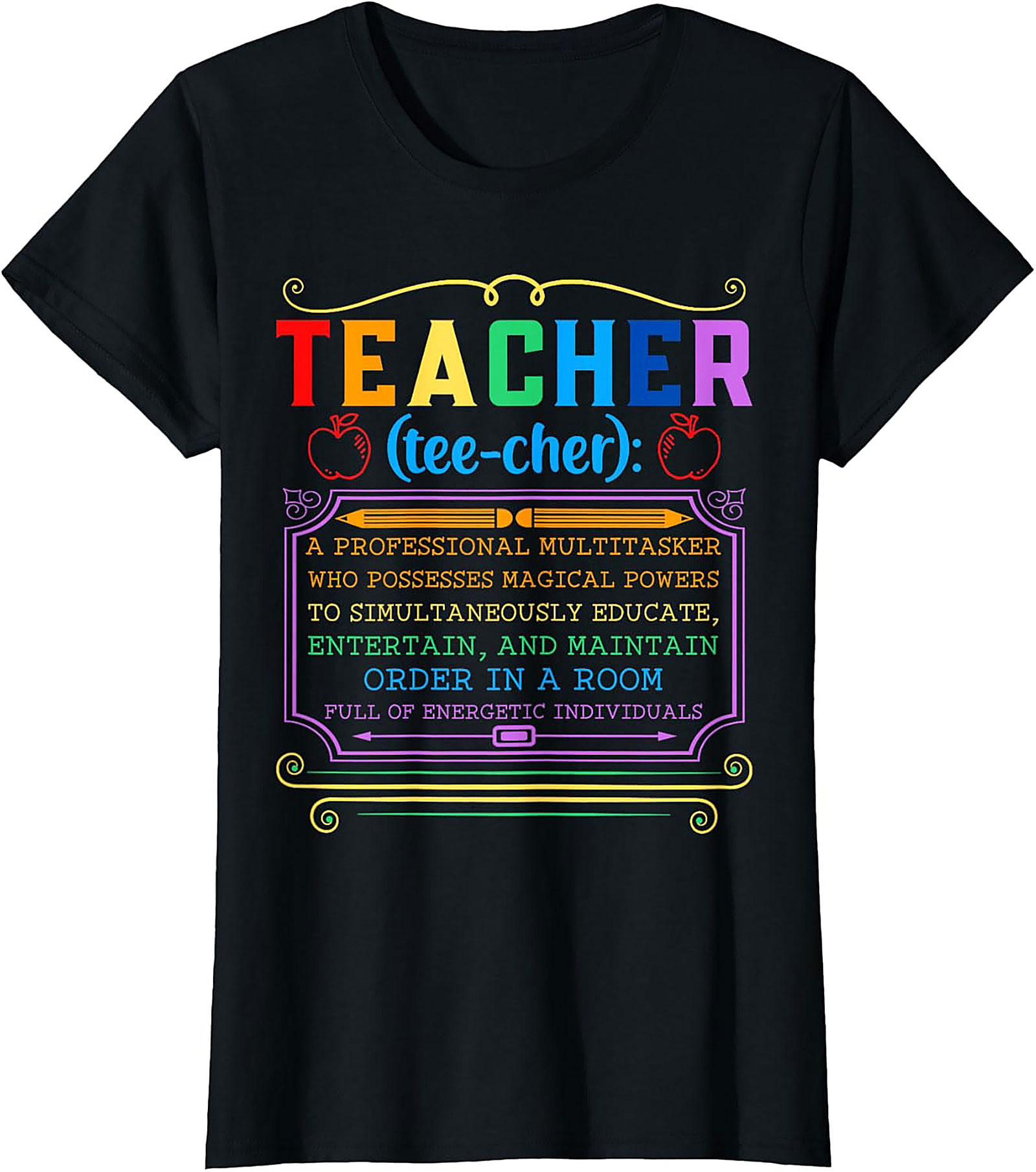  Funny Teacher Graphic Tee Multitasker Definition Shirt
