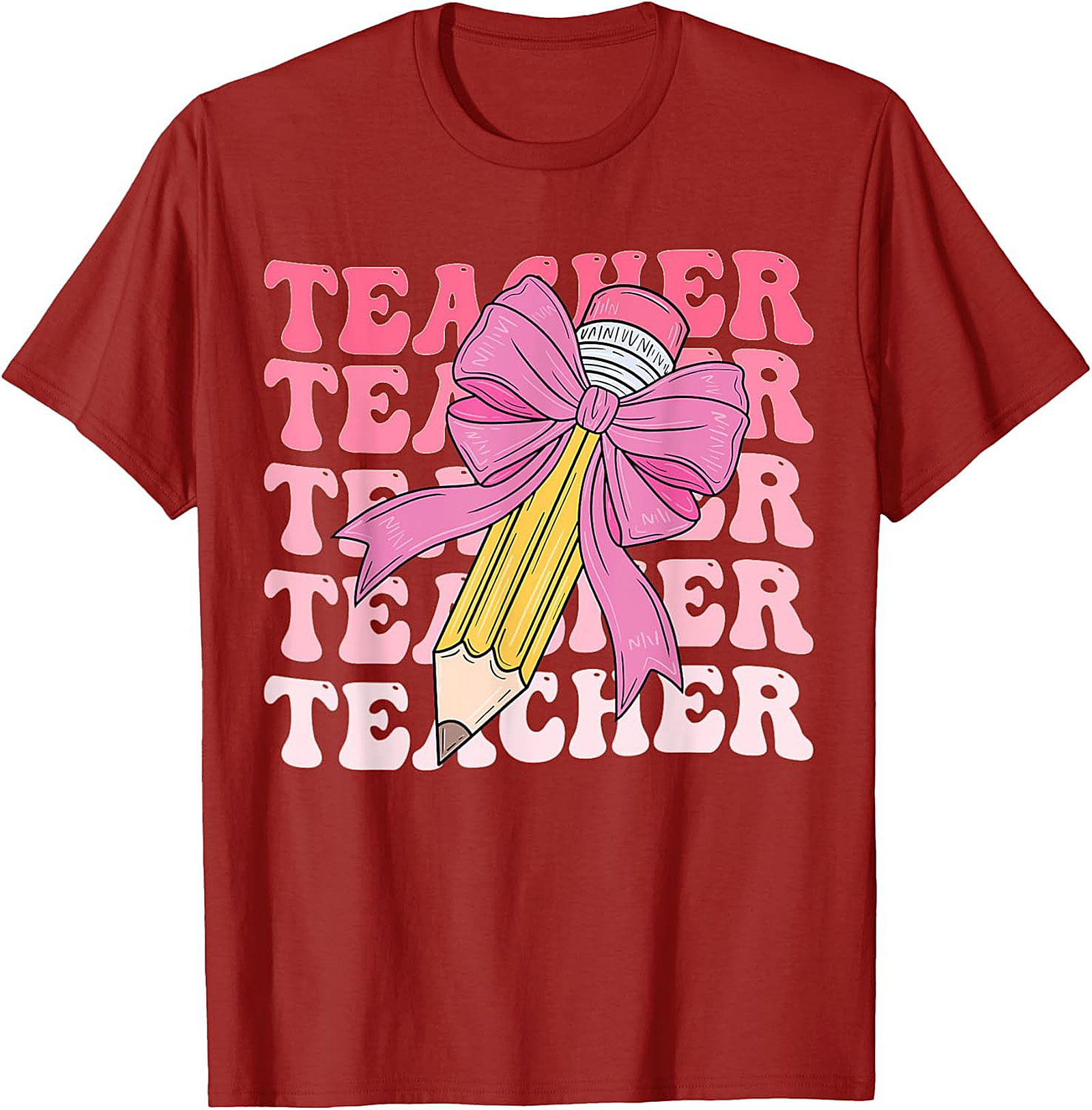 Cute Retro Teacher Graphic Tee Soft Cotton Shirt