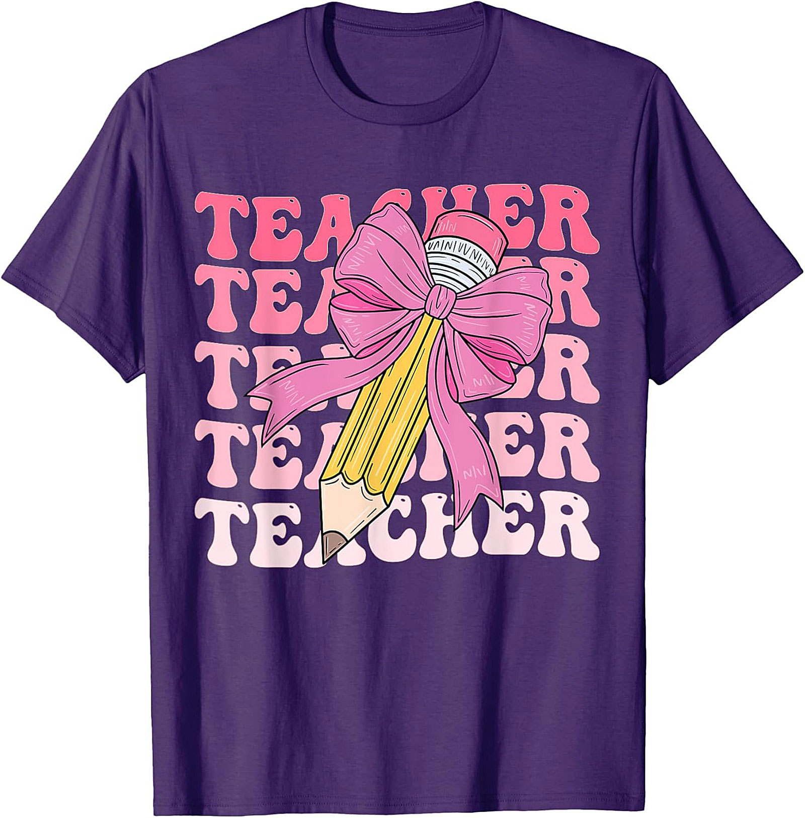 Cute Retro Teacher Graphic Tee Soft Cotton Shirt