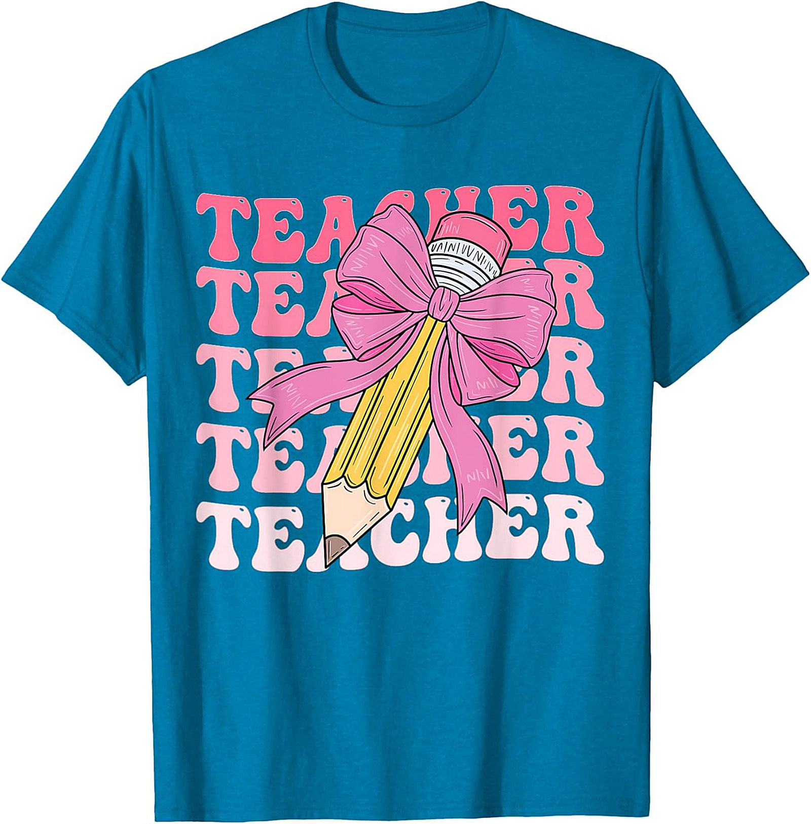 Cute Retro Teacher Graphic Tee Soft Cotton Shirt