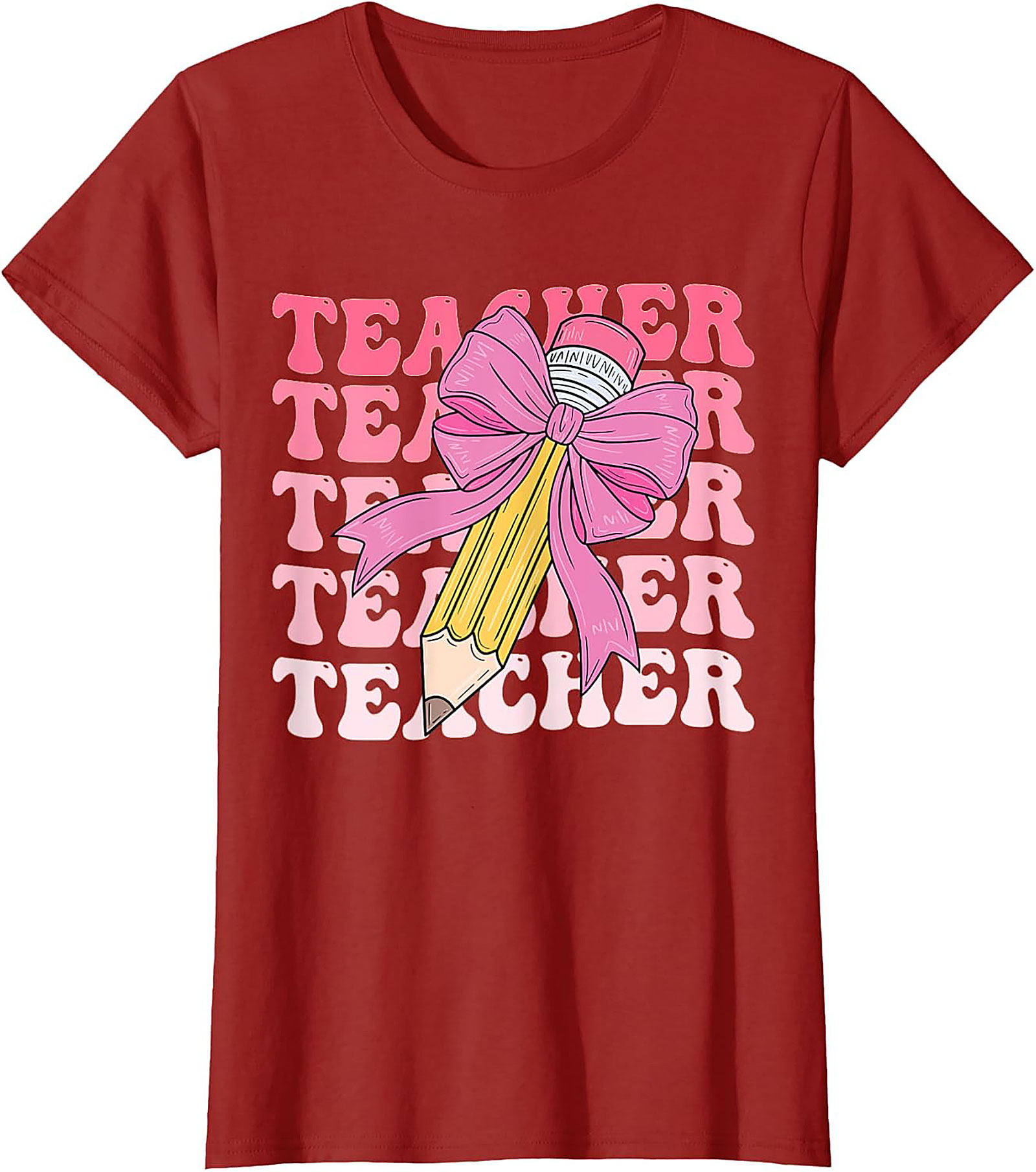 Cute Retro Teacher Graphic Tee Soft Cotton Shirt