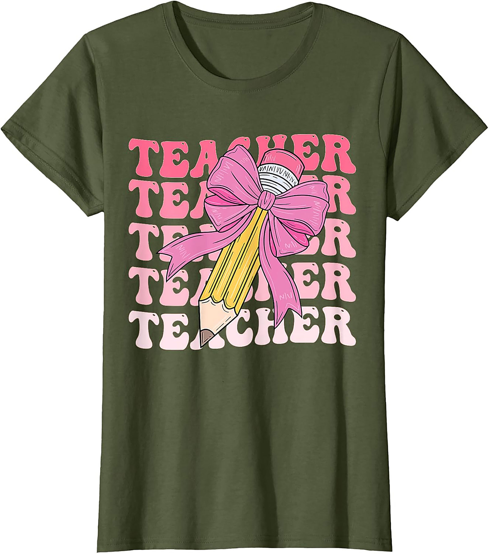 Cute Retro Teacher Graphic Tee Soft Cotton Shirt