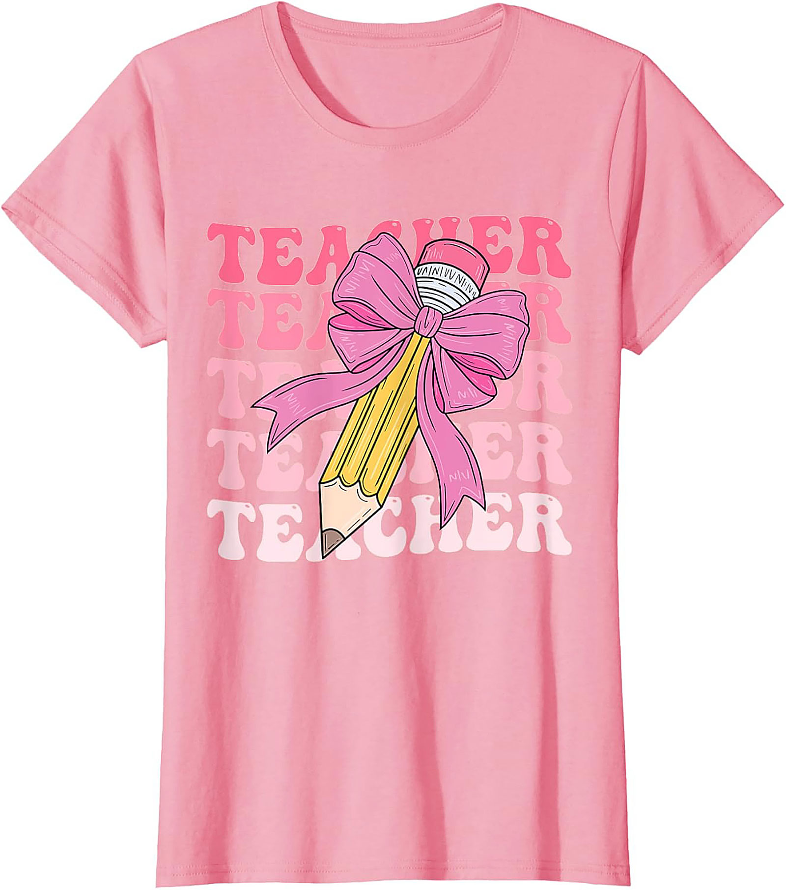 Cute Retro Teacher Graphic Tee Soft Cotton Shirt