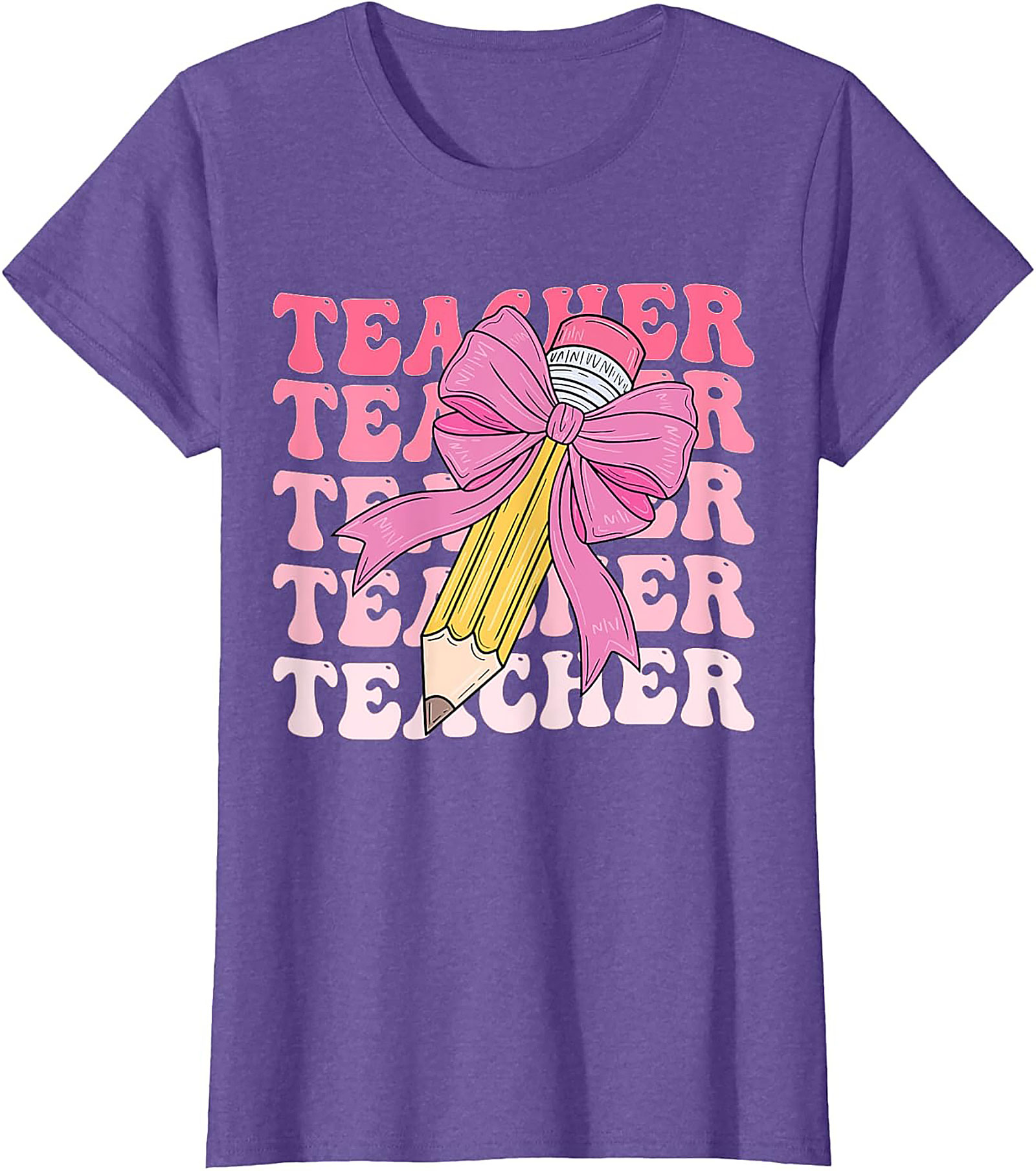 Cute Retro Teacher Graphic Tee Soft Cotton Shirt