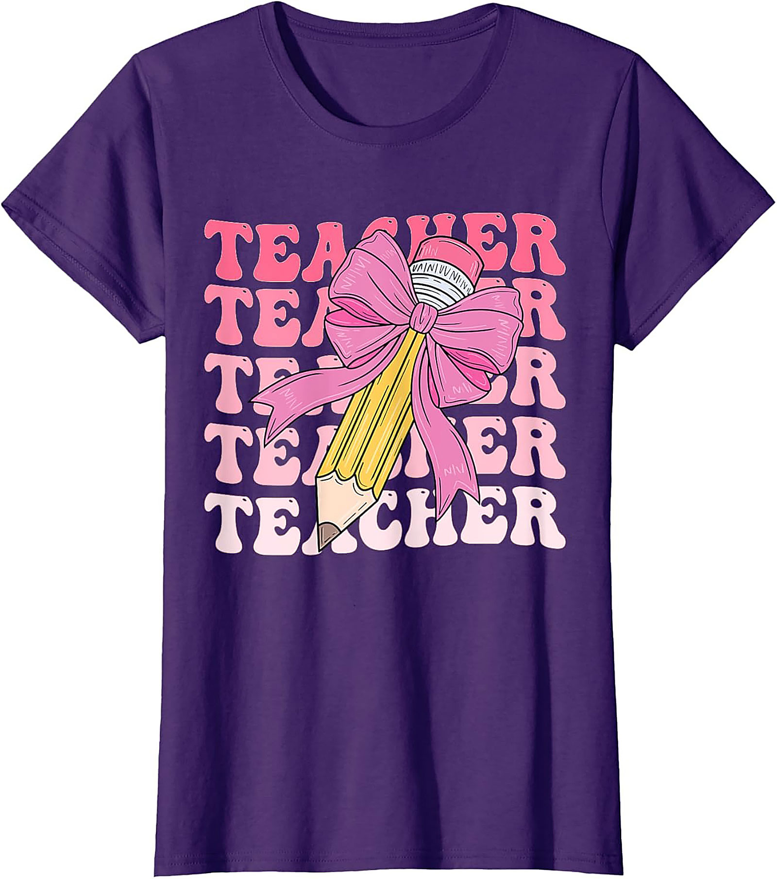 Cute Retro Teacher Graphic Tee Soft Cotton Shirt
