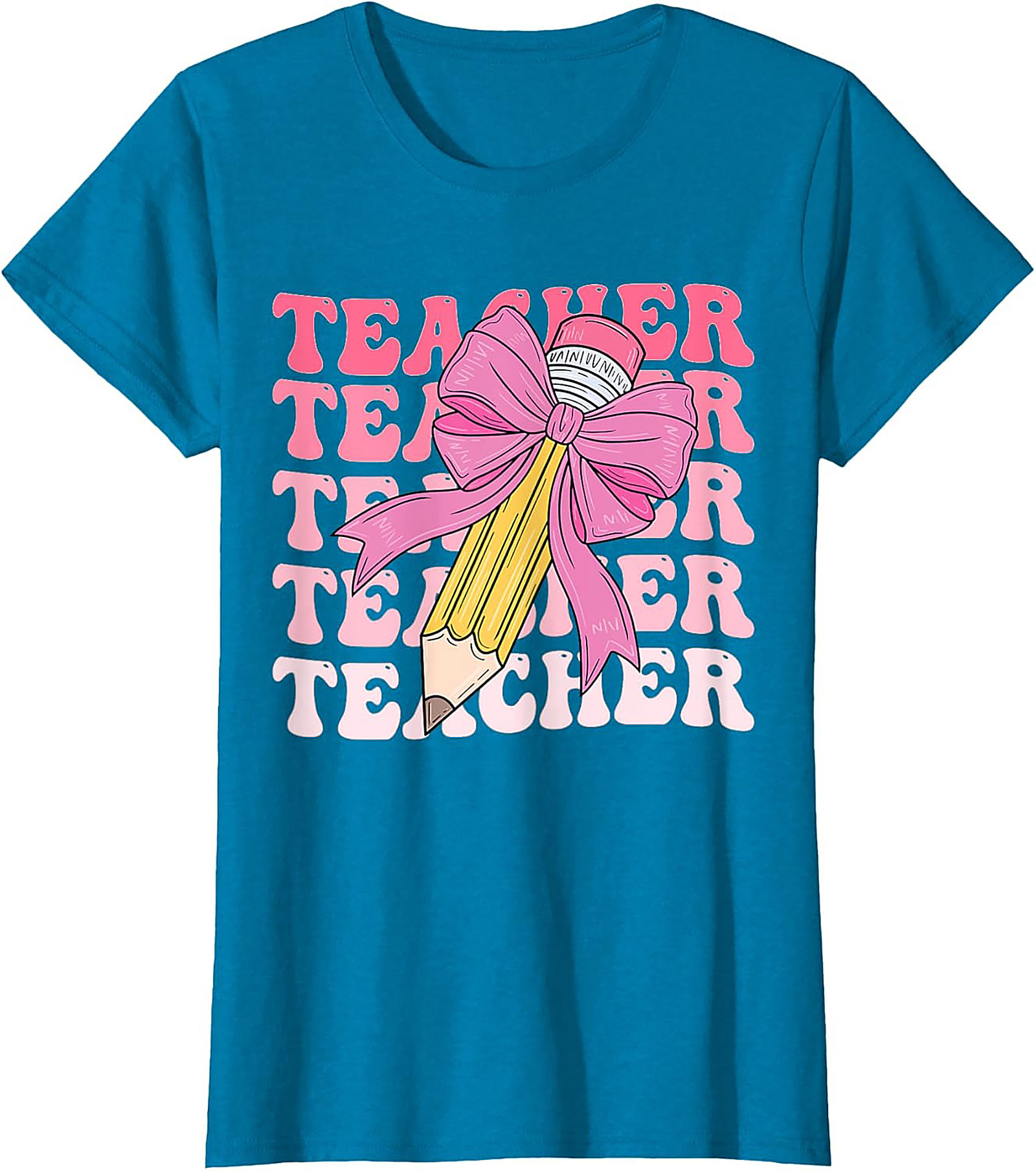 Cute Retro Teacher Graphic Tee Soft Cotton Shirt