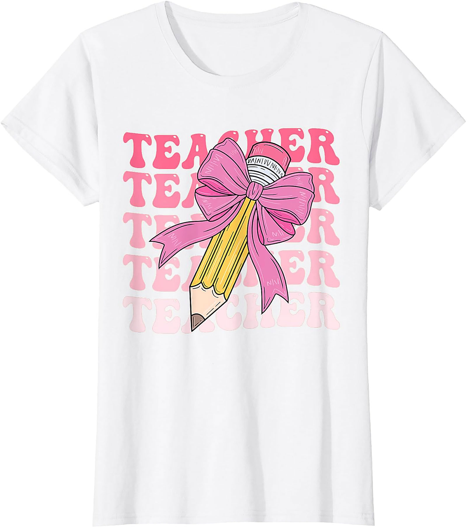Cute Retro Teacher Graphic Tee Soft Cotton Shirt