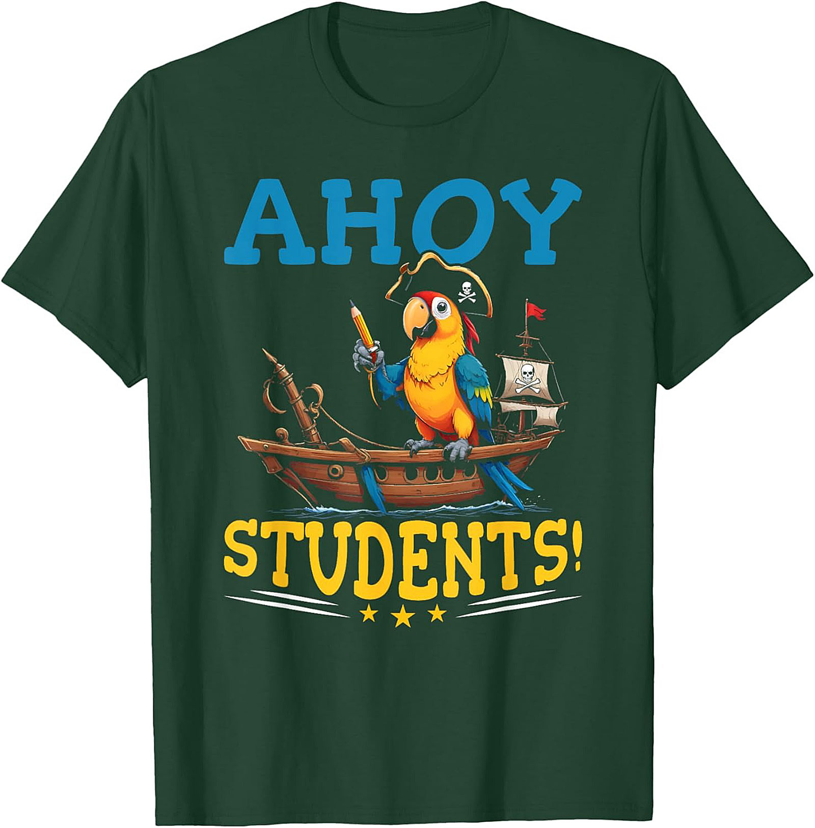 Ahoy Students Teacher Pirate Graphic Tee Funny Unisex Shirt