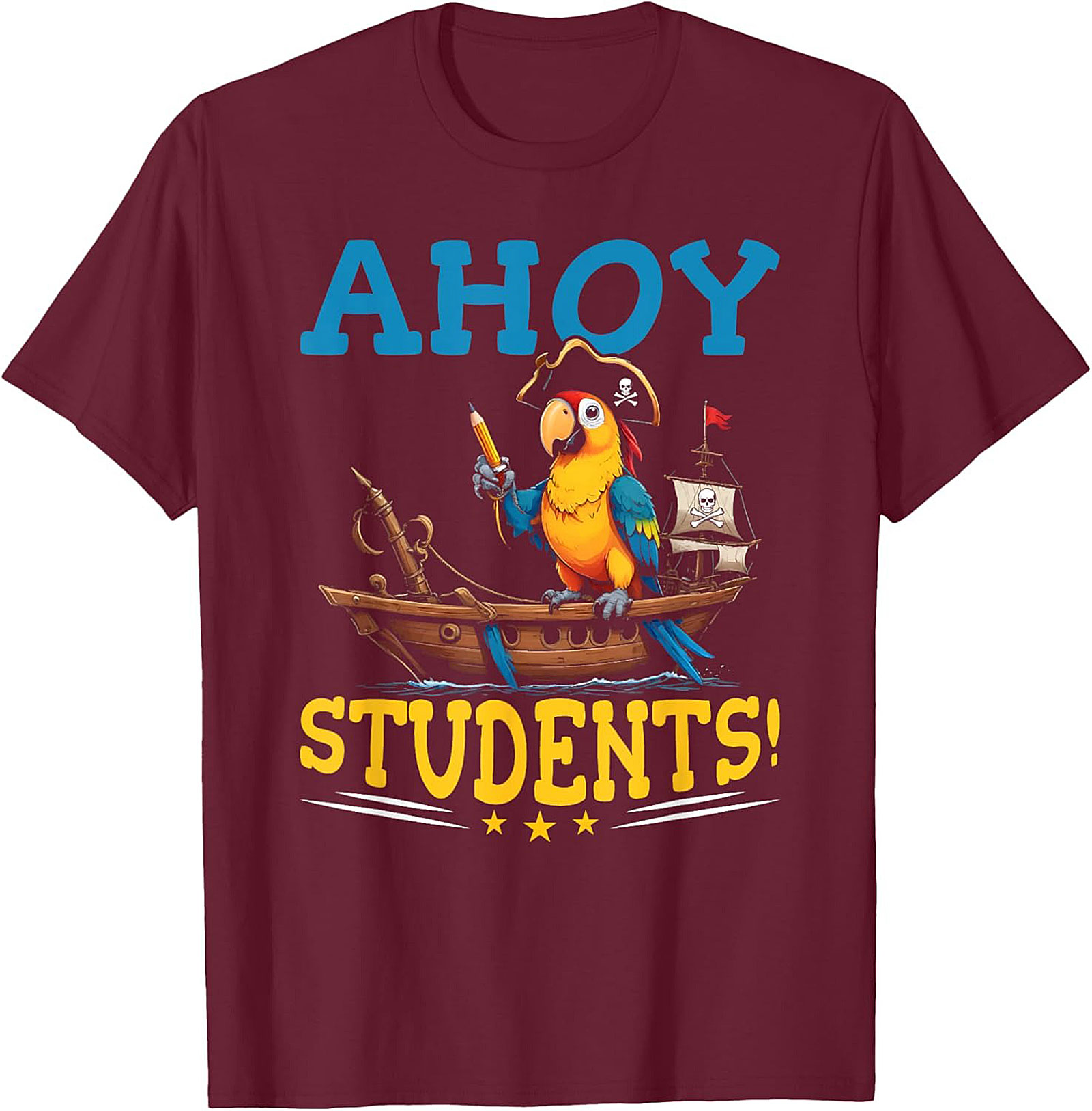Ahoy Students Teacher Pirate Graphic Tee Funny Unisex Shirt