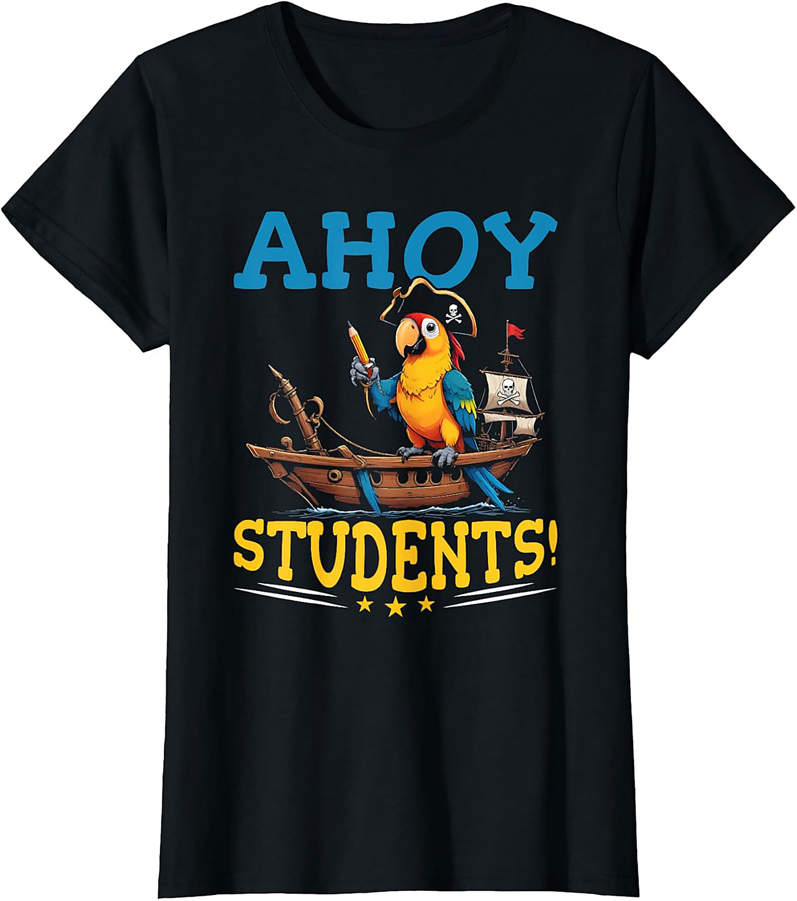 Ahoy Students Teacher Pirate Graphic Tee Funny Unisex Shirt