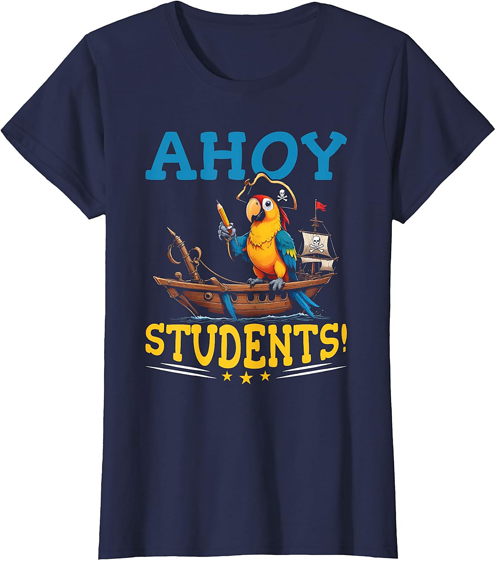 Ahoy Students Teacher Pirate Graphic Tee Funny Unisex Shirt