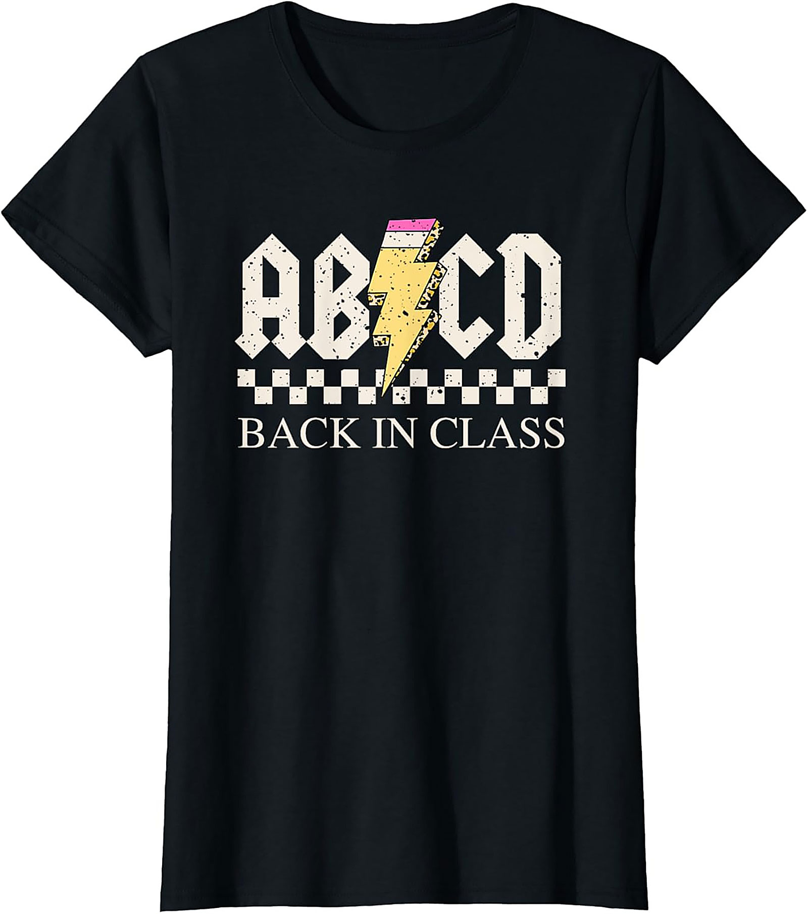 ABCD Back In Class T-shirt | Funny Rock N Roll Teacher Graphic Tee