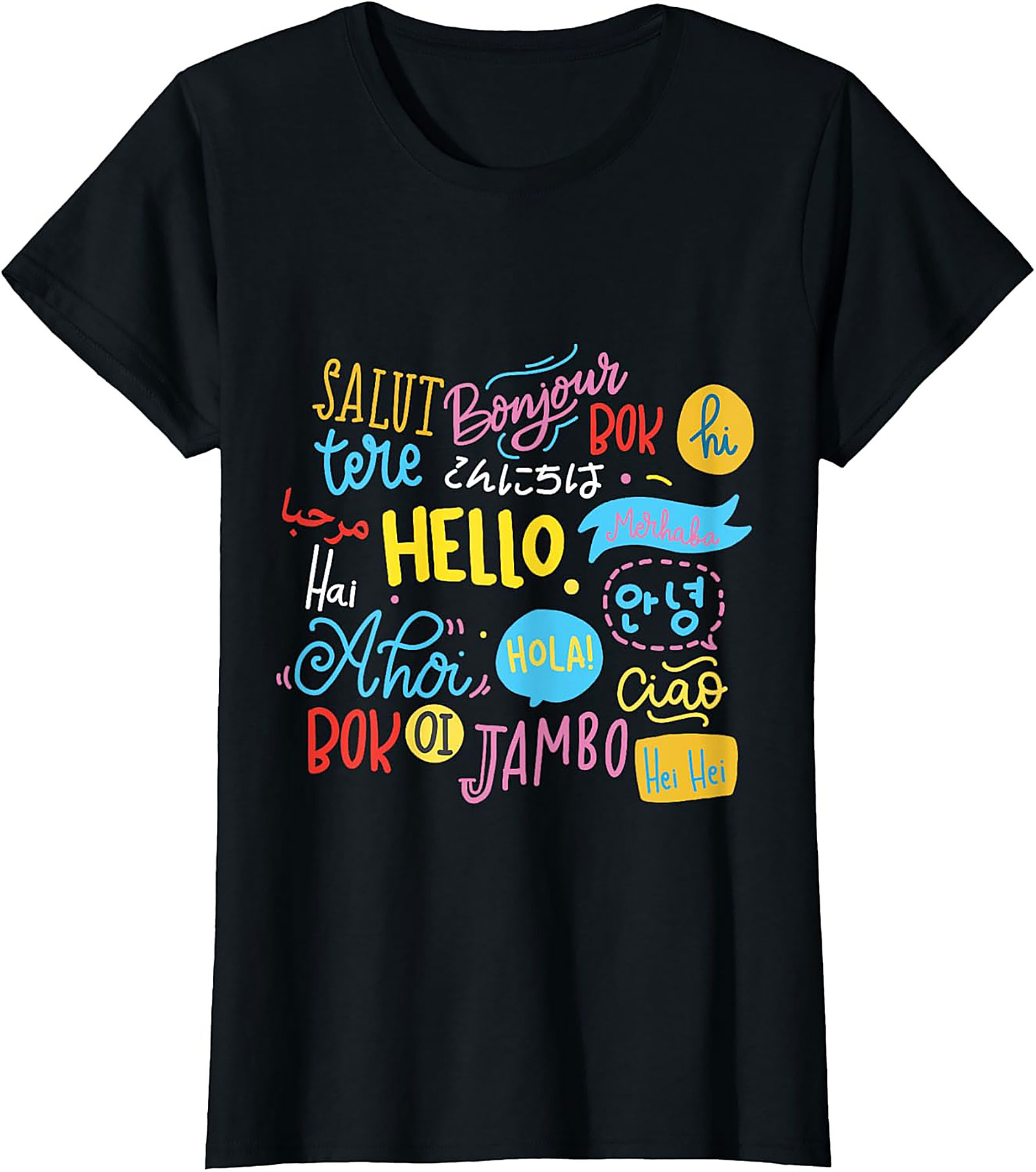 Hello Languages Graphic Tee World Traveler Unisex Shirt