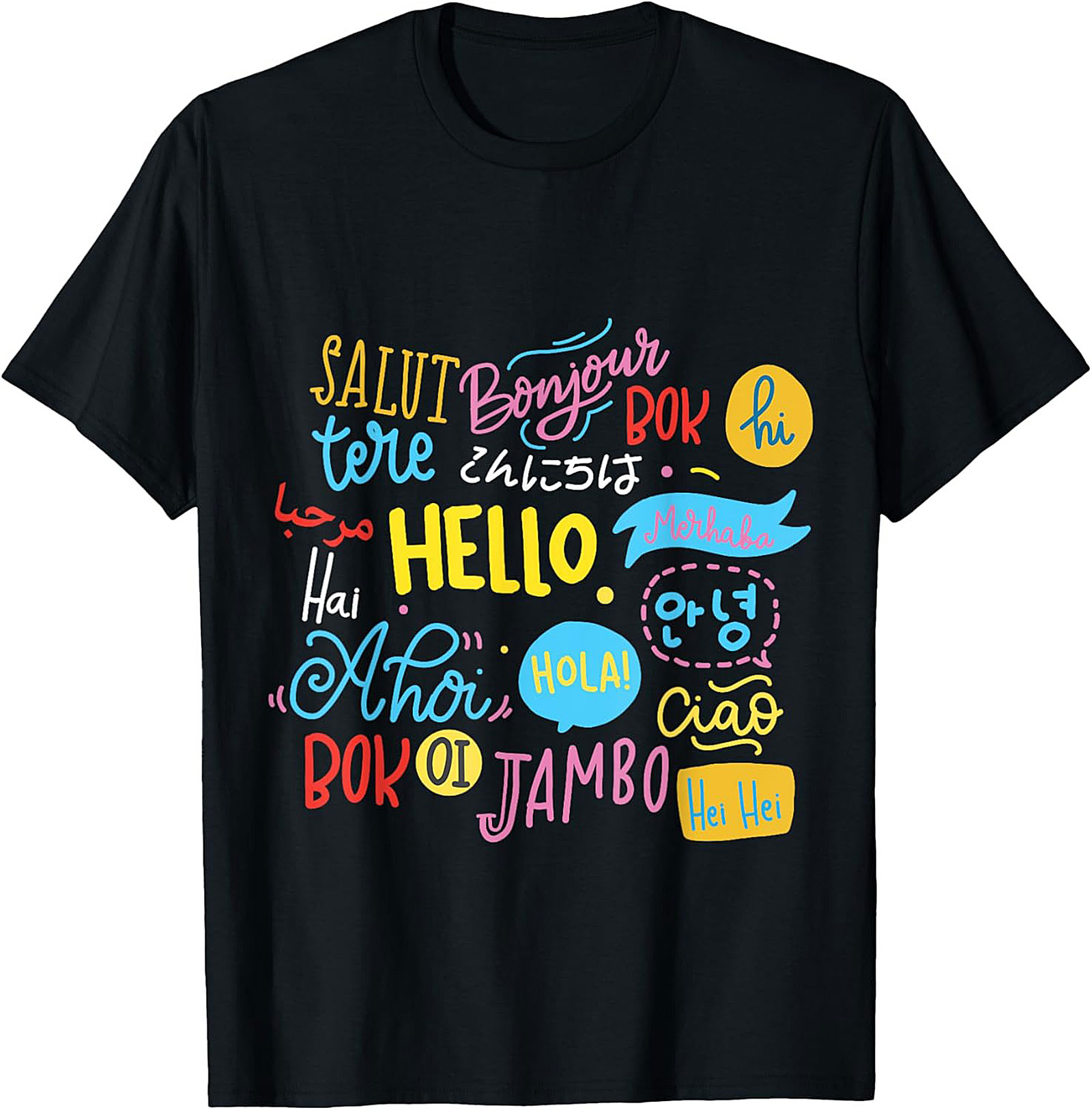 Hello Languages Graphic Tee World Traveler Unisex Shirt