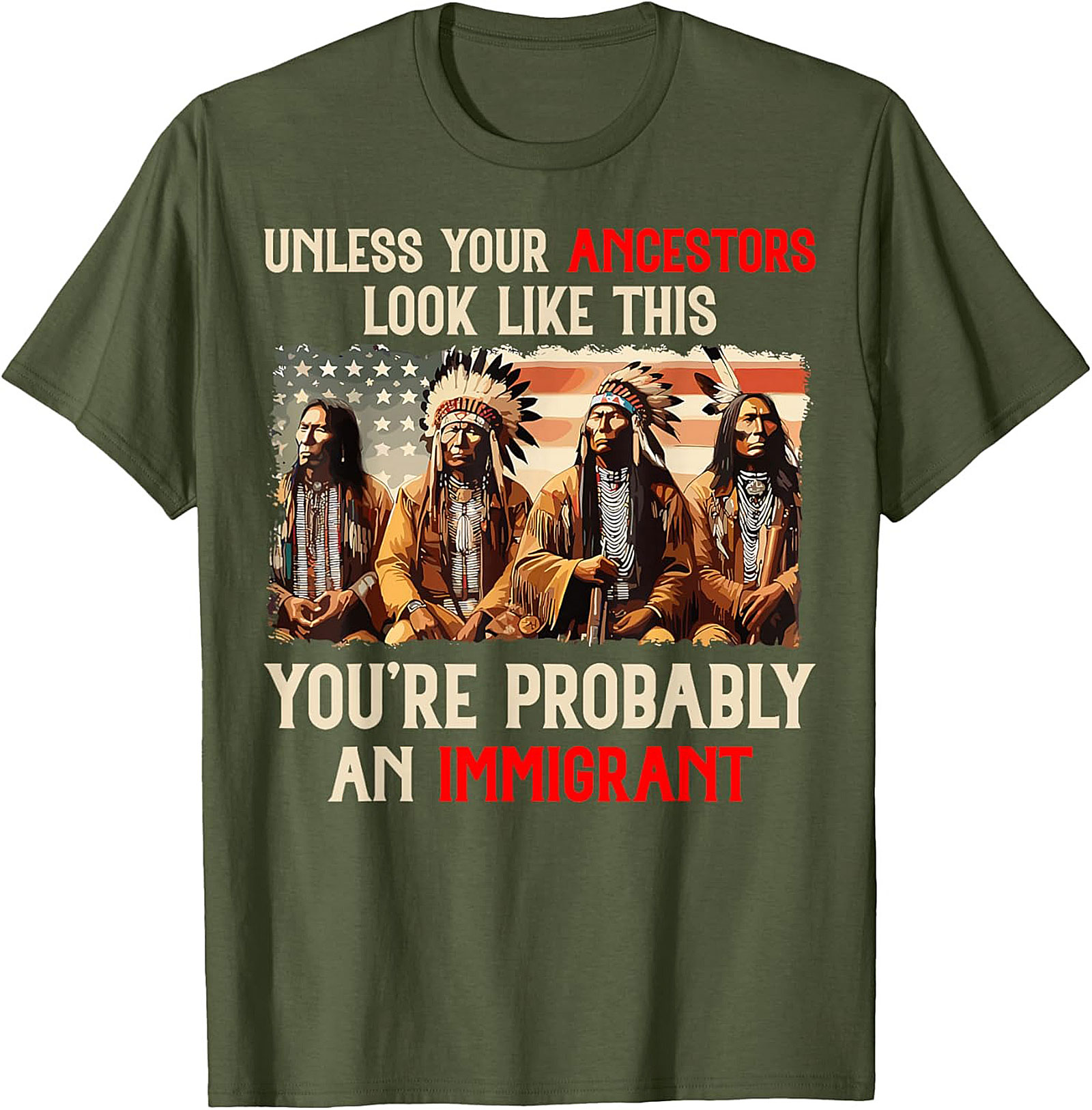 Native American Ancestry T-Shirt Statement Graphic Tee