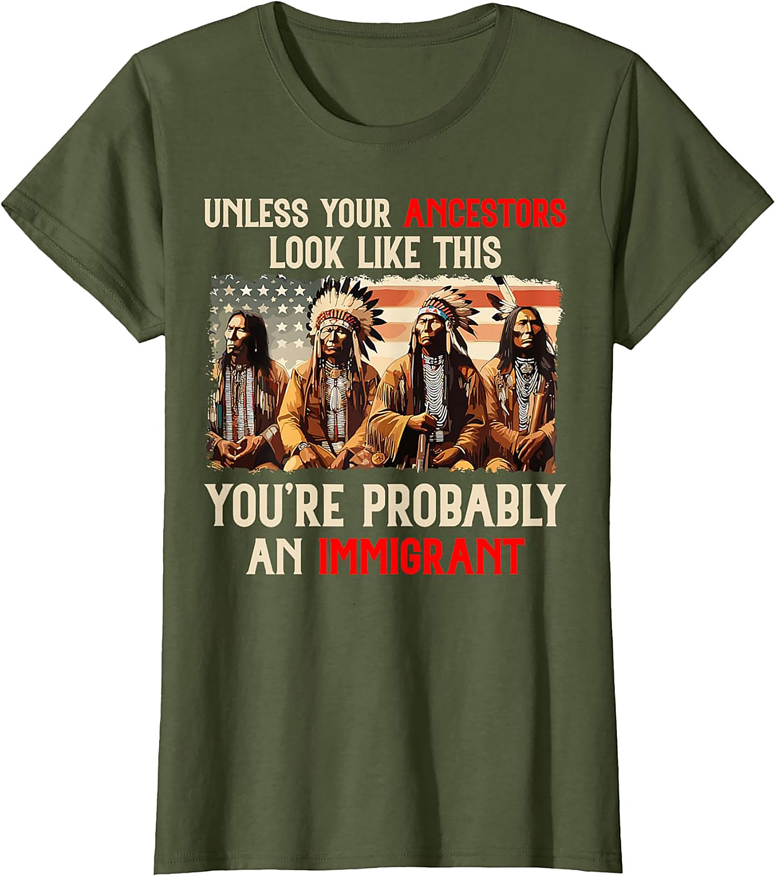 Native American Ancestry T-Shirt Statement Graphic Tee