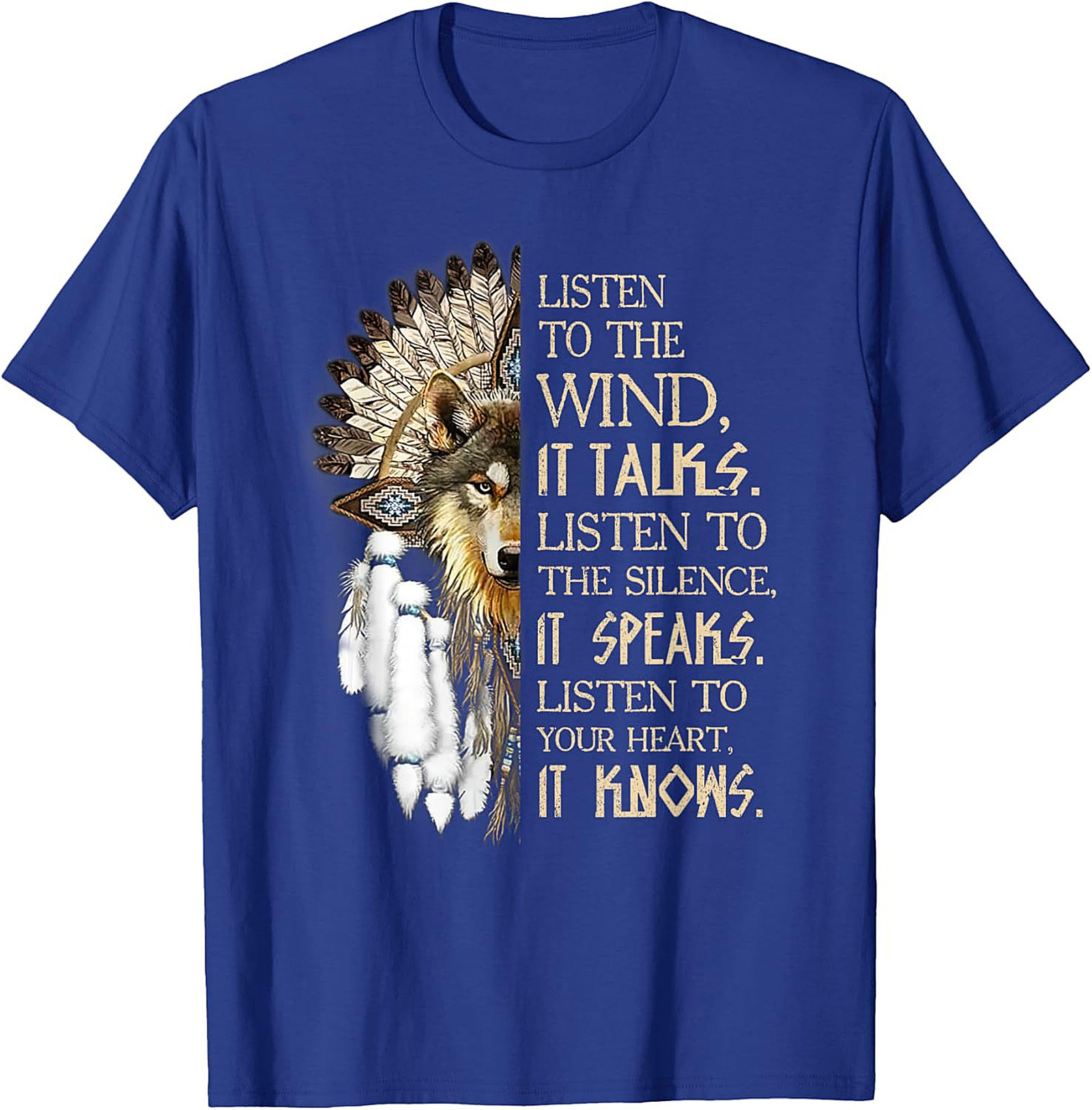 Native American Wolf T-shirt Spiritual Wisdom Tee