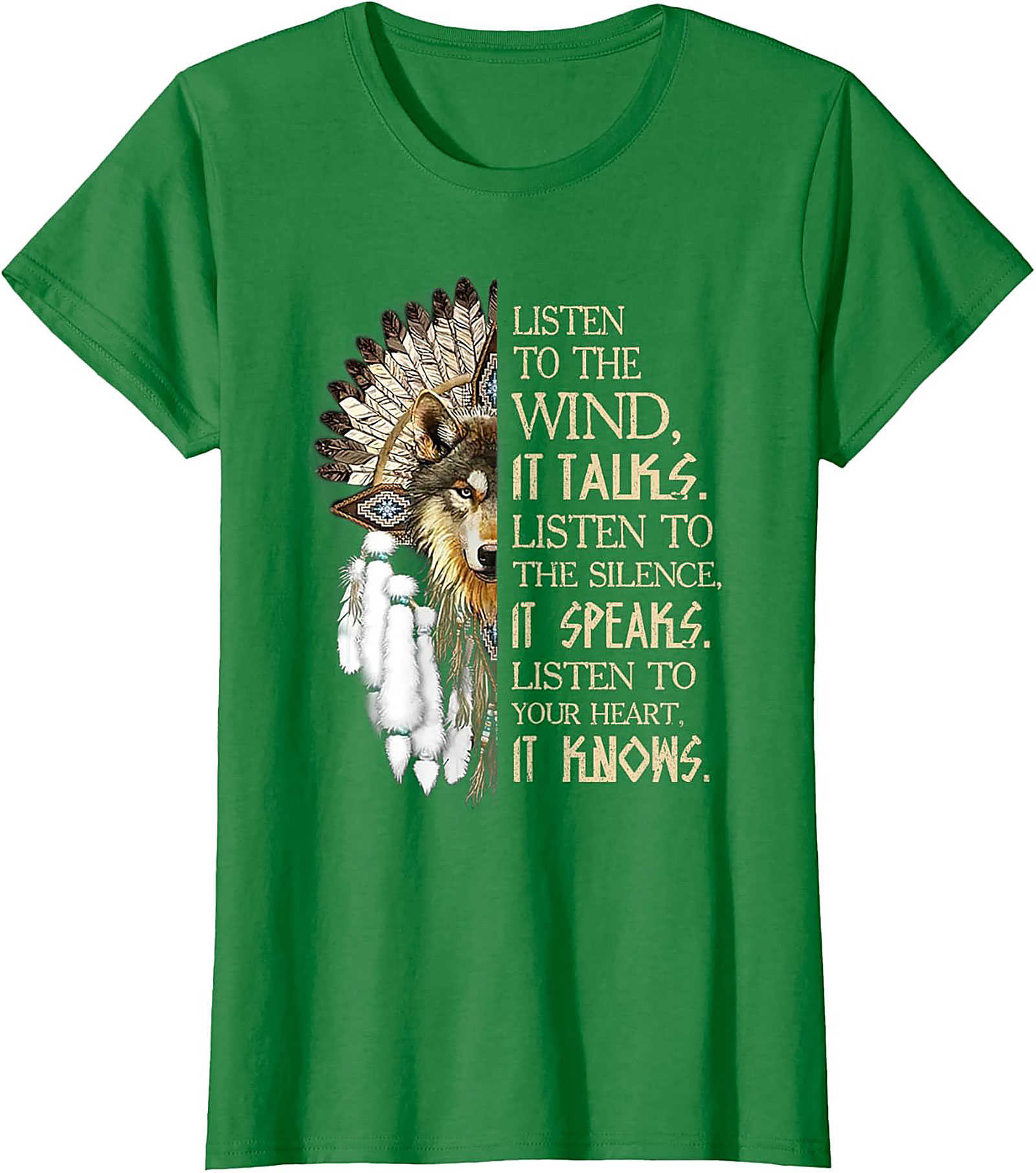 Native American Wolf T-shirt Spiritual Wisdom Tee