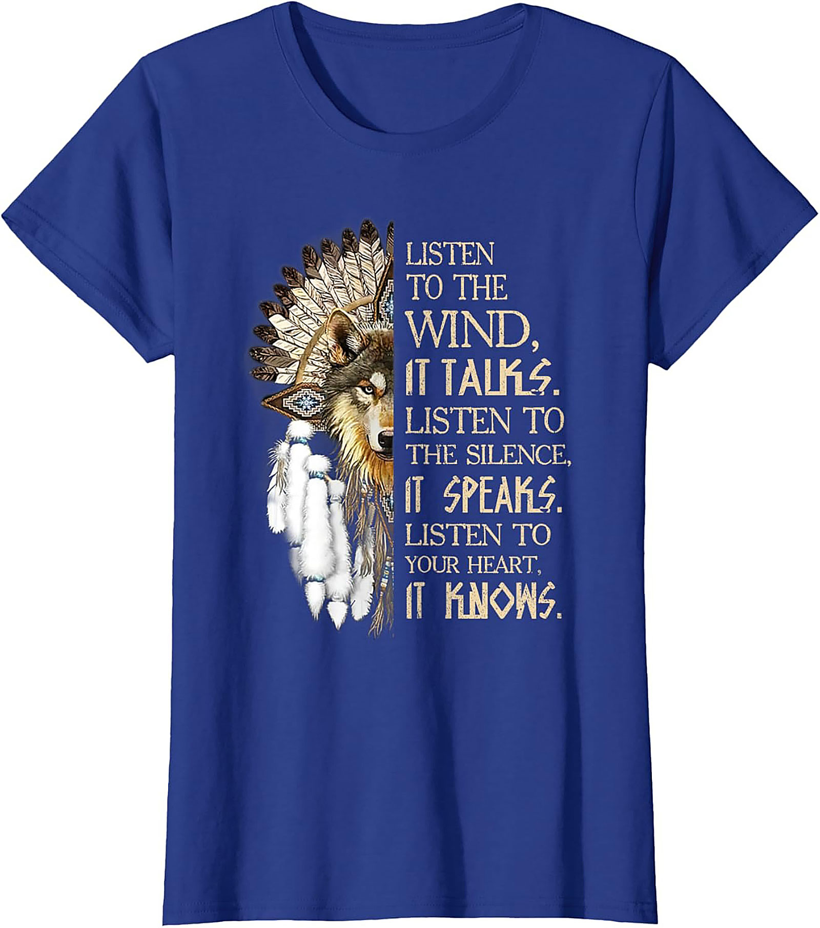 Native American Wolf T-shirt Spiritual Wisdom Tee