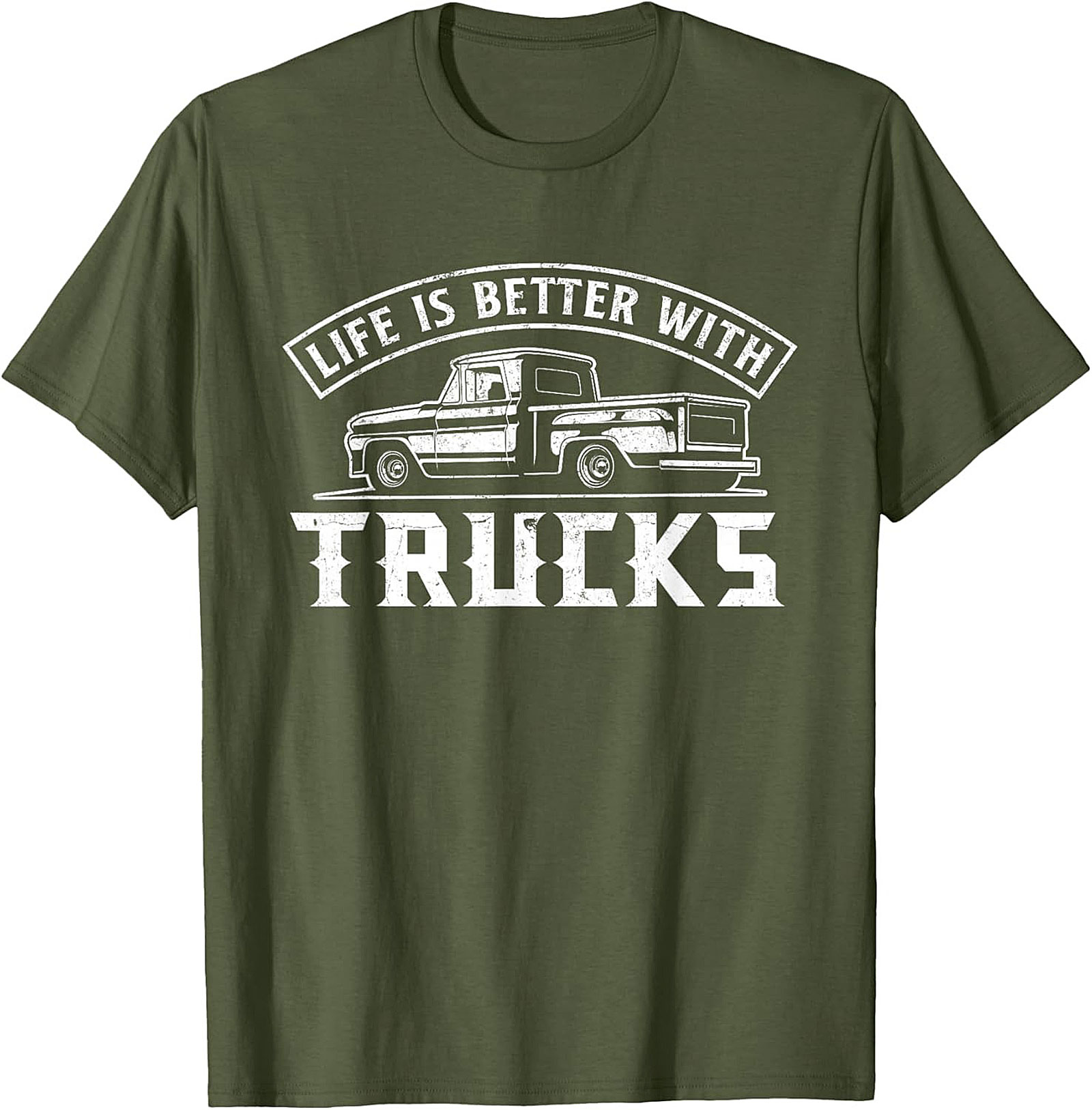Life Is Better With Trucks T-Shirt - Vintage Pickup Truck Graphic Tee