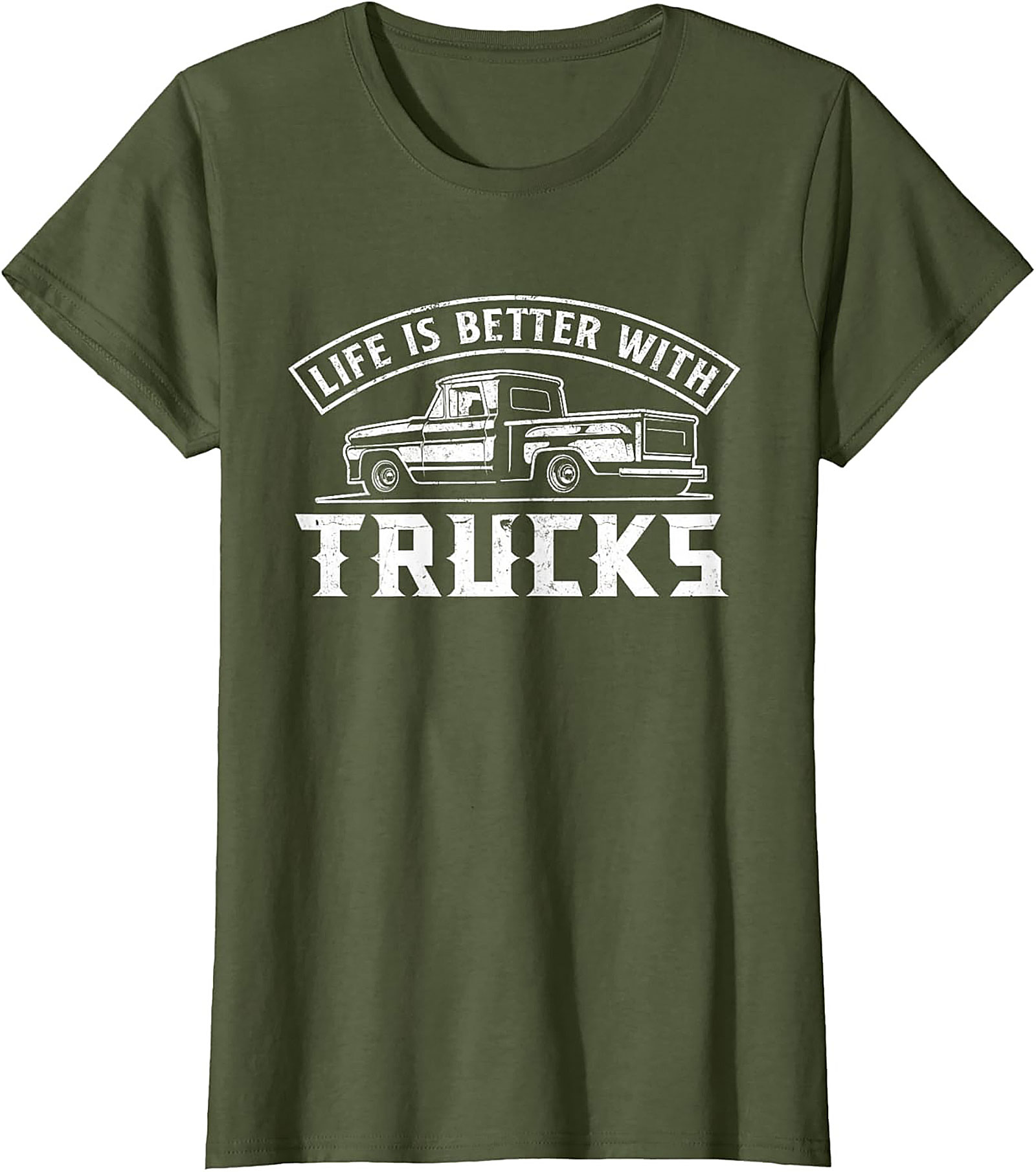 Life Is Better With Trucks T-Shirt - Vintage Pickup Truck Graphic Tee