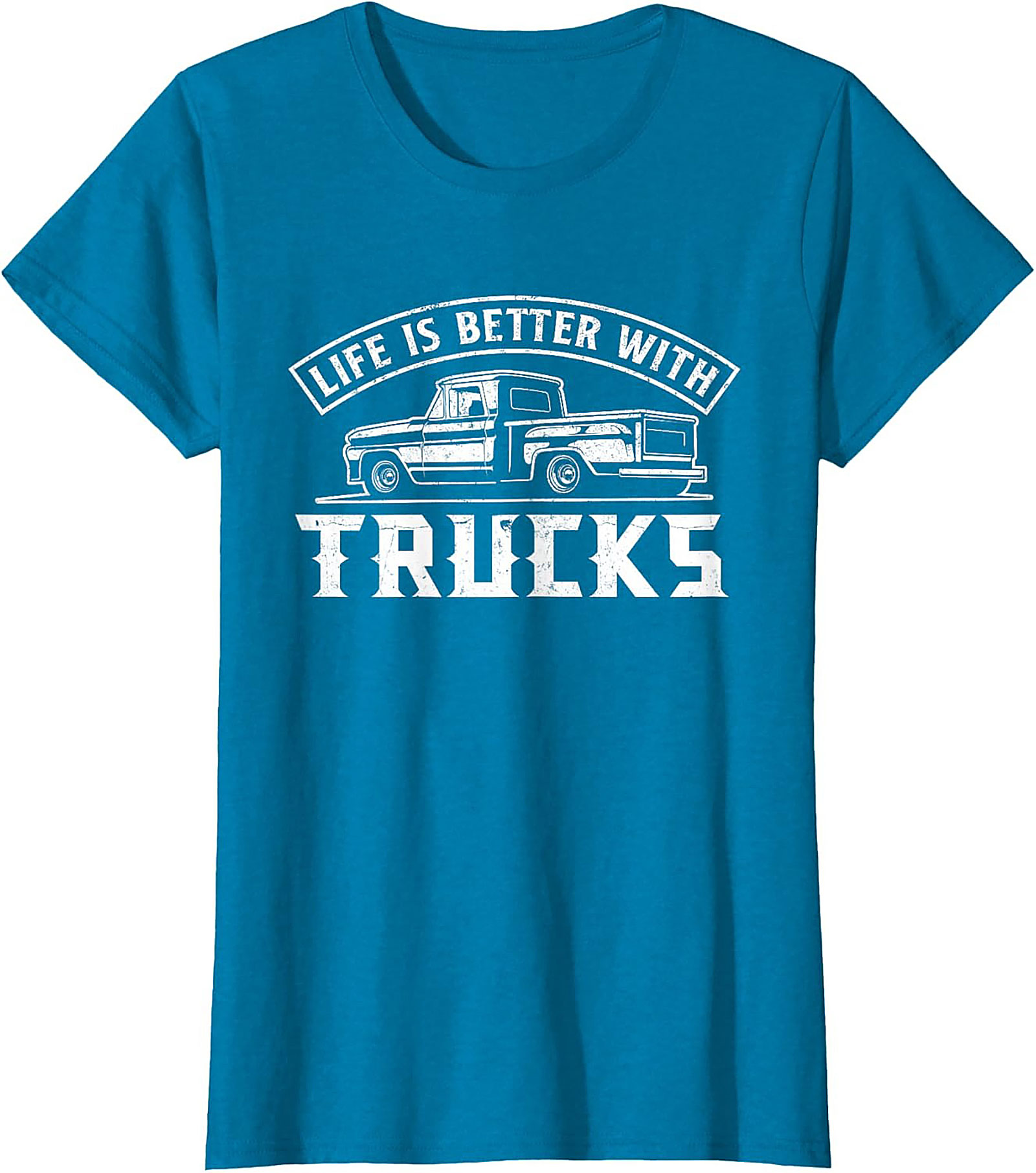 Life Is Better With Trucks T-Shirt - Vintage Pickup Truck Graphic Tee
