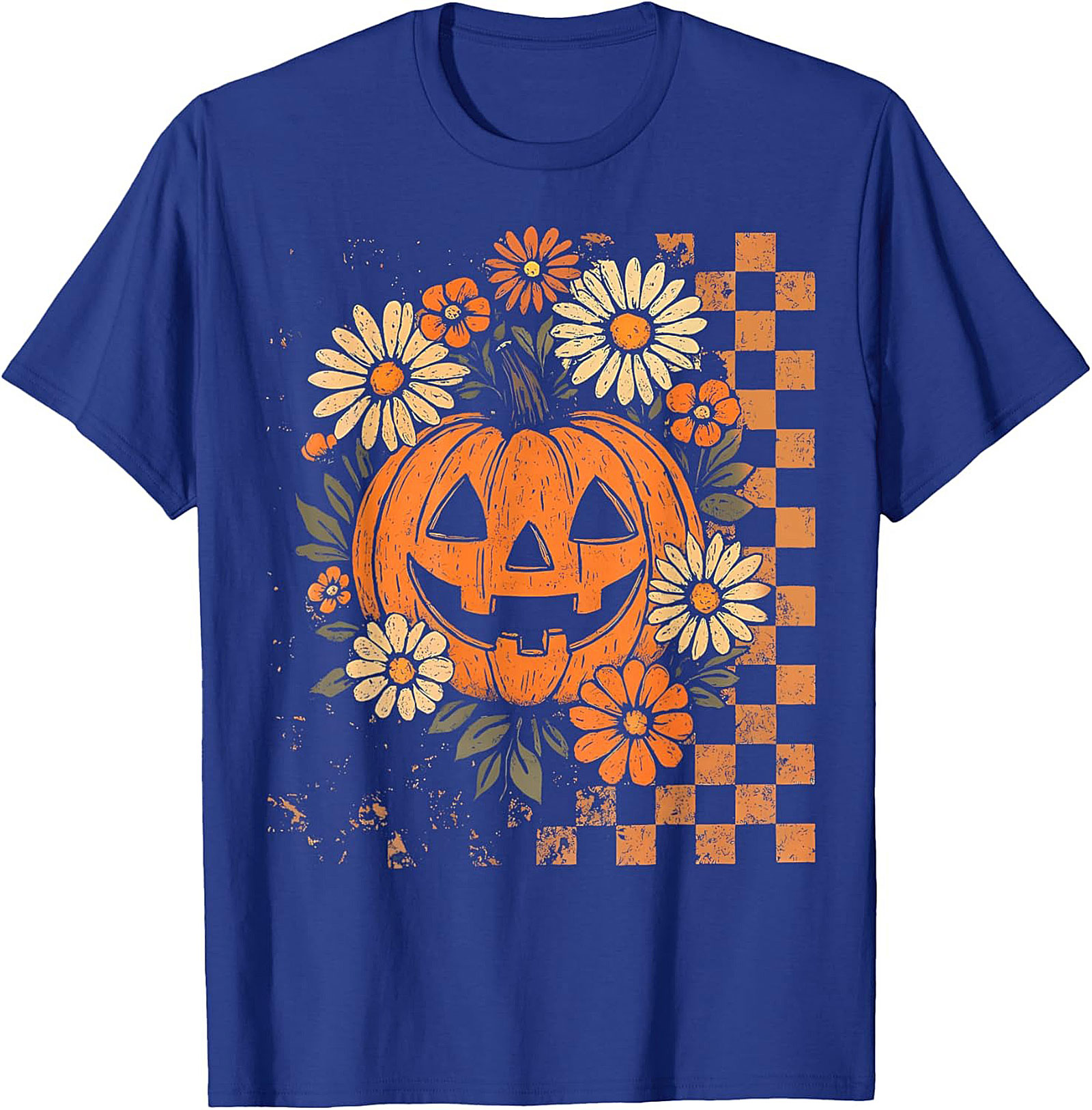Retro Floral Pumpkin Halloween T-Shirt | Vintage Tee