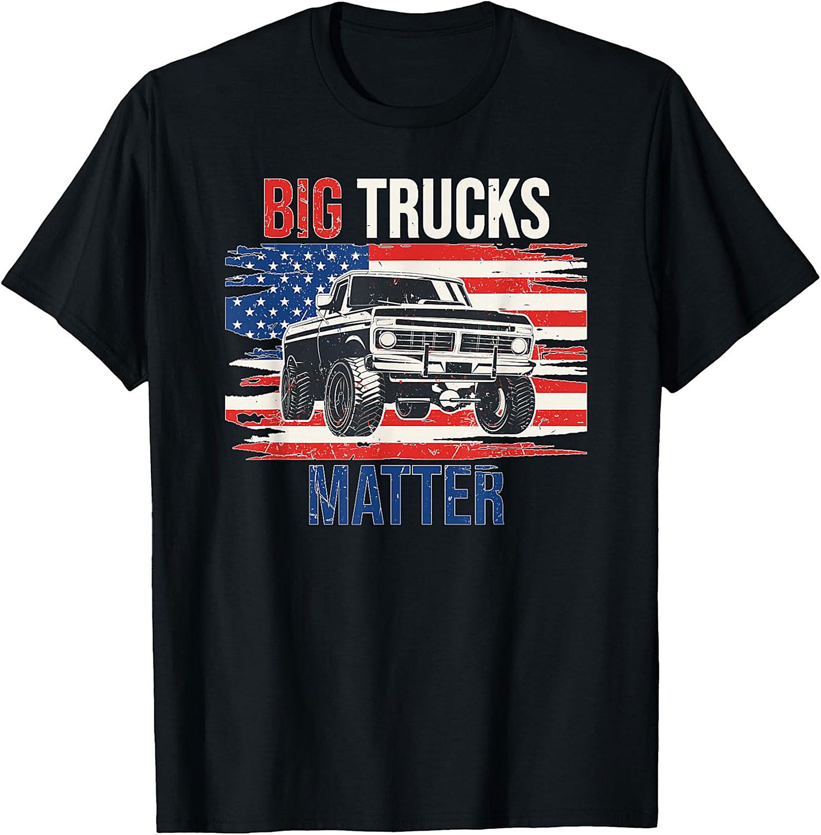 Big Trucks Matter T-shirt - Patriotic Vintage Truck Graphic Tee