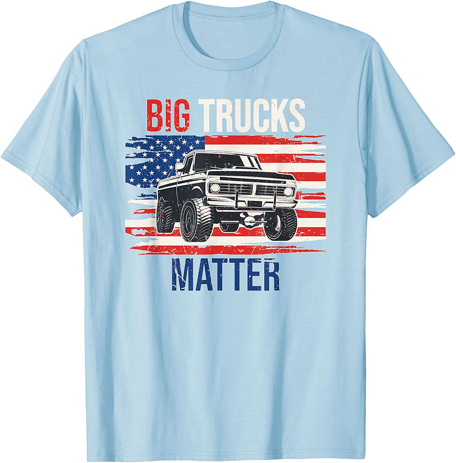 Big Trucks Matter T-shirt - Patriotic Vintage Truck Graphic Tee