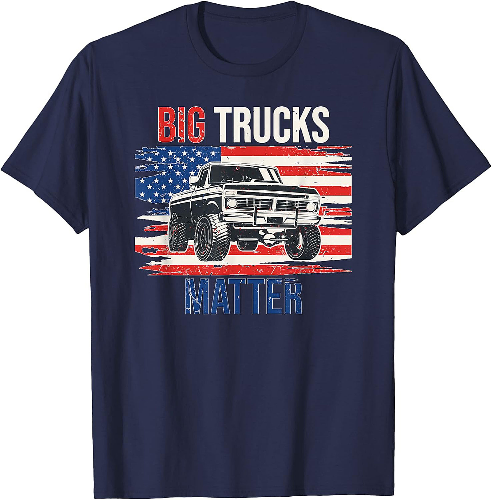 Big Trucks Matter T-shirt - Patriotic Vintage Truck Graphic Tee
