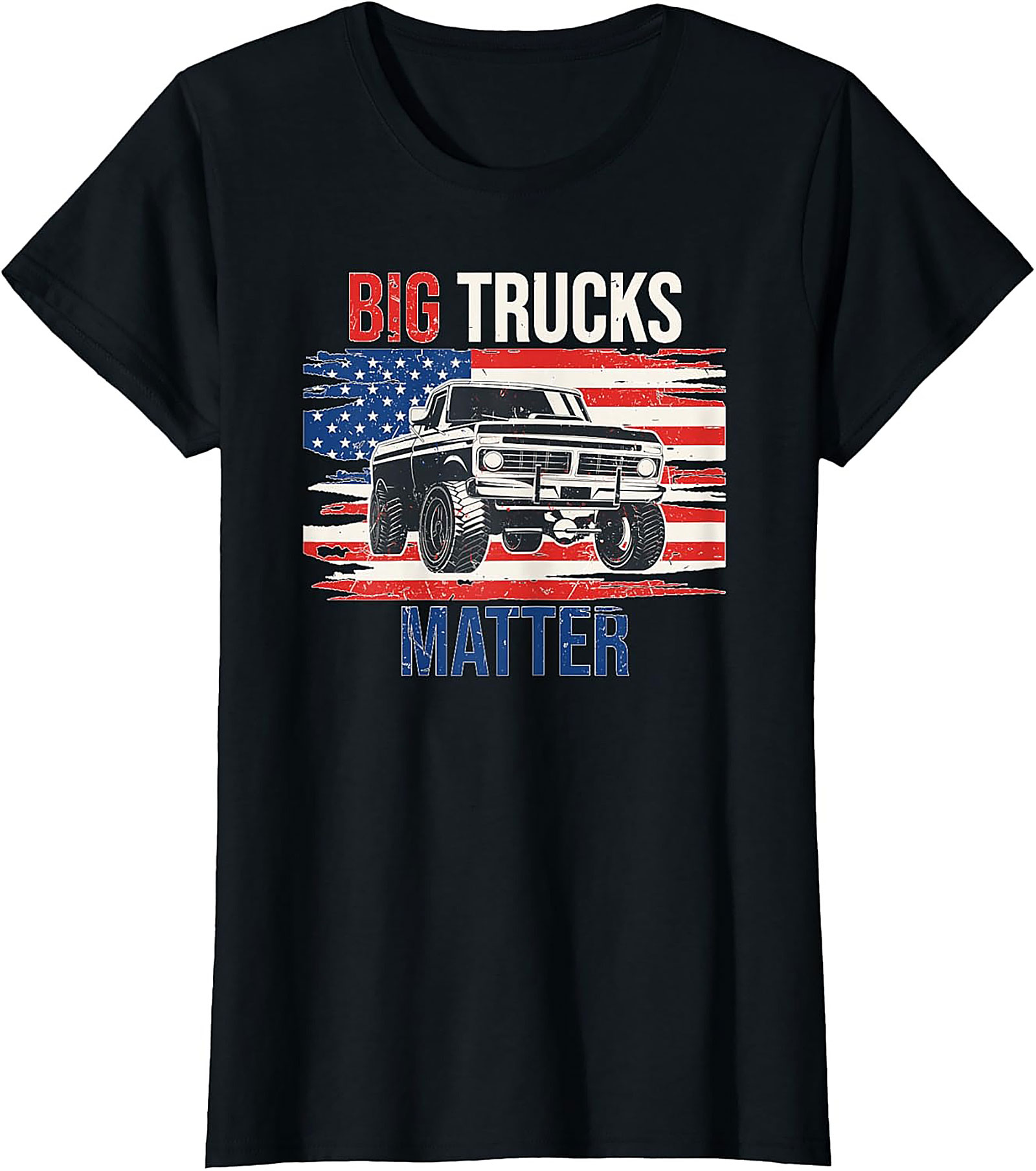 Big Trucks Matter T-shirt - Patriotic Vintage Truck Graphic Tee