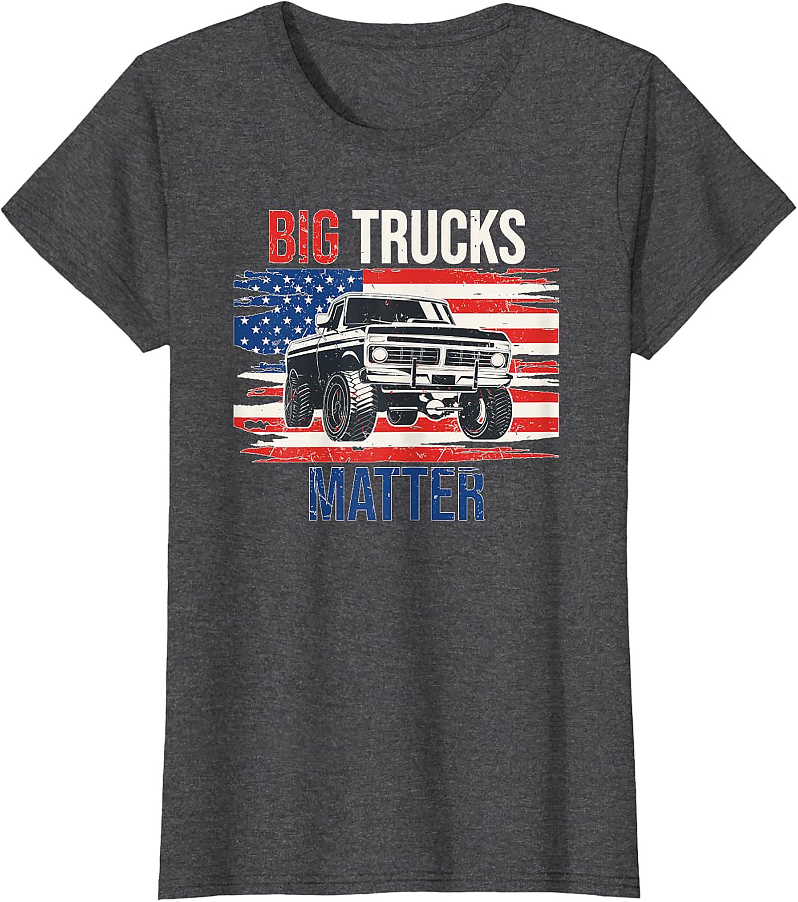 Big Trucks Matter T-shirt - Patriotic Vintage Truck Graphic Tee