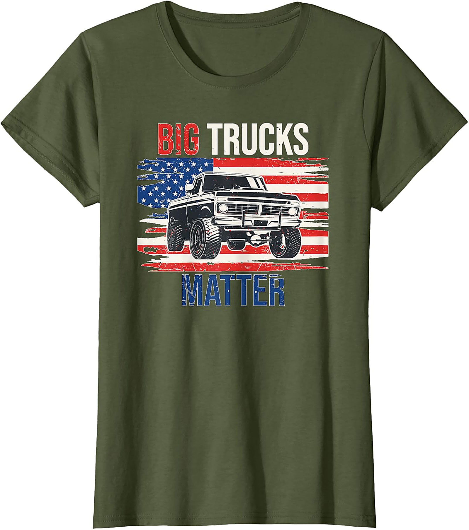 Big Trucks Matter T-shirt - Patriotic Vintage Truck Graphic Tee