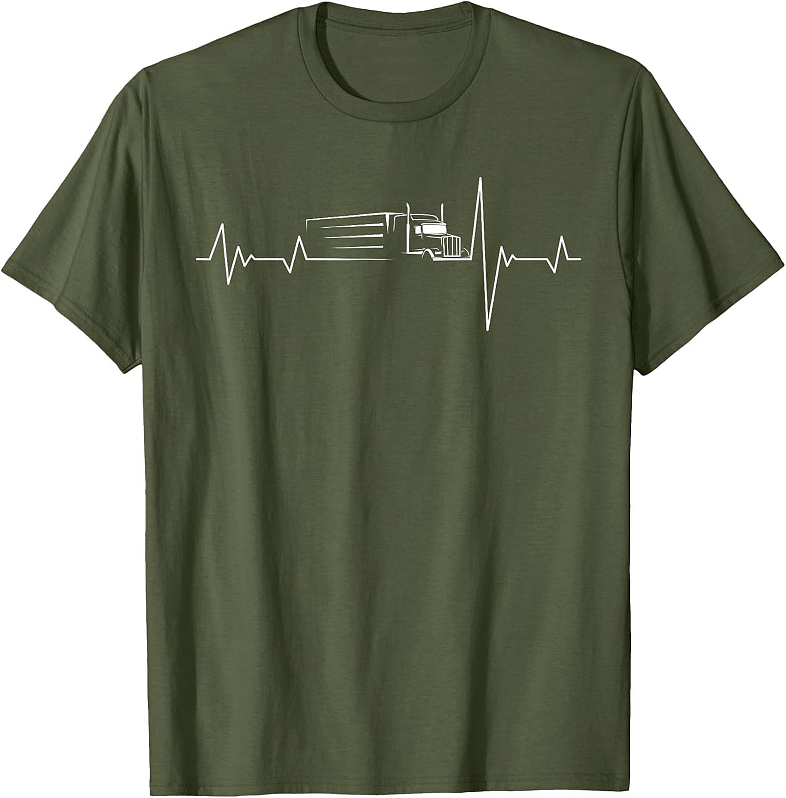 Trucker Heartbeat T-shirt | Semi Truck EKG Line Graphic Tee