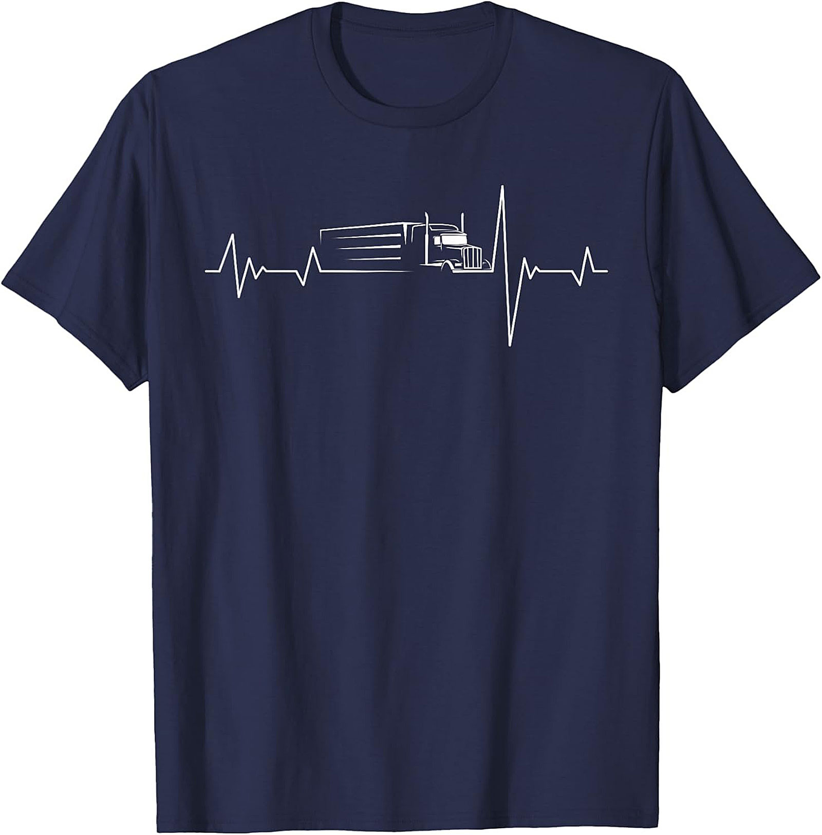 Trucker Heartbeat T-shirt | Semi Truck EKG Line Graphic Tee