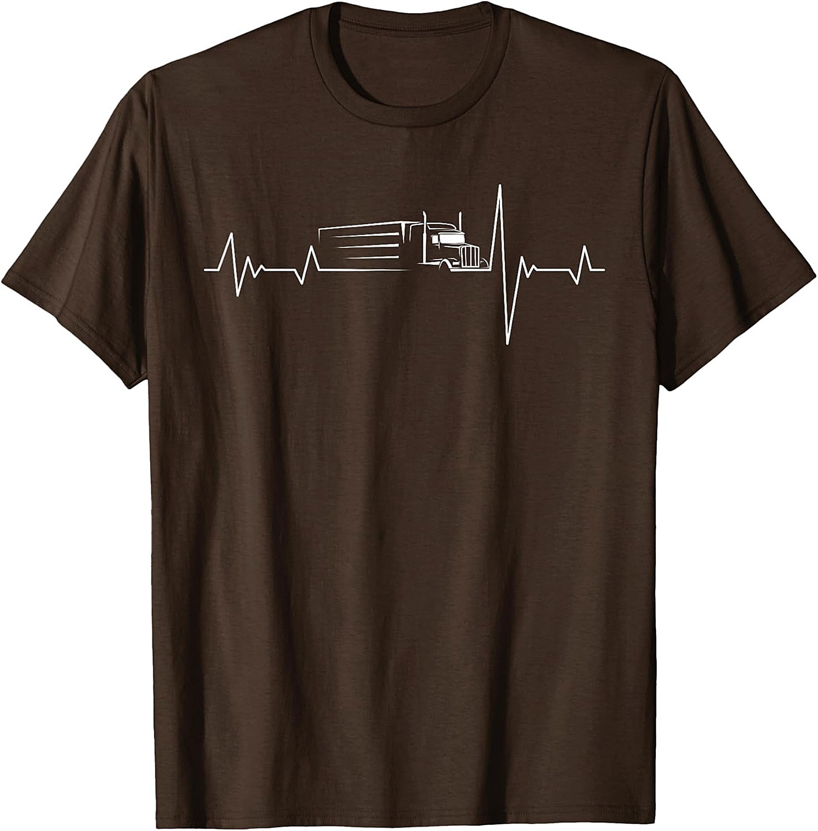Trucker Heartbeat T-shirt | Semi Truck EKG Line Graphic Tee