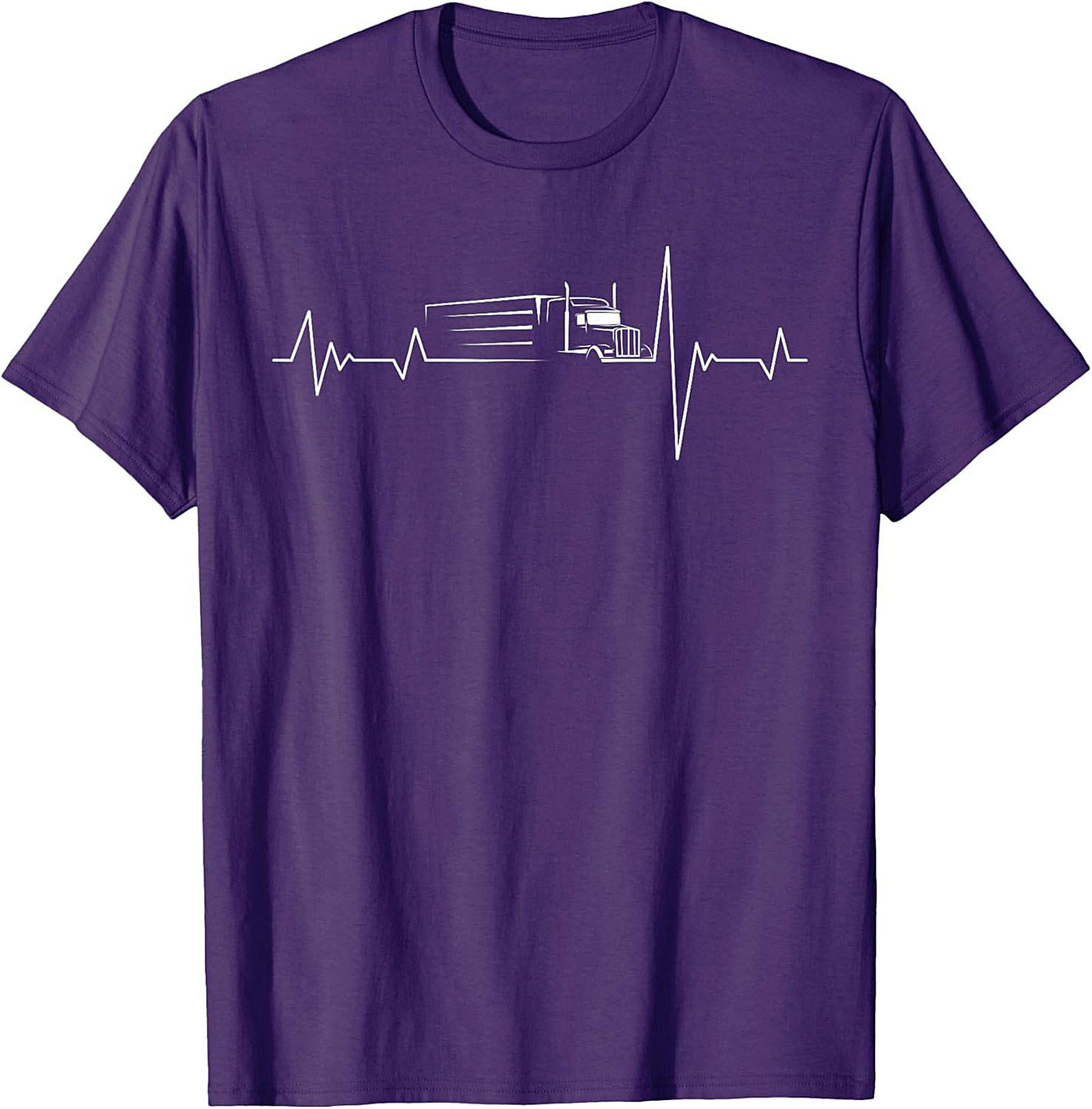 Trucker Heartbeat T-shirt | Semi Truck EKG Line Graphic Tee