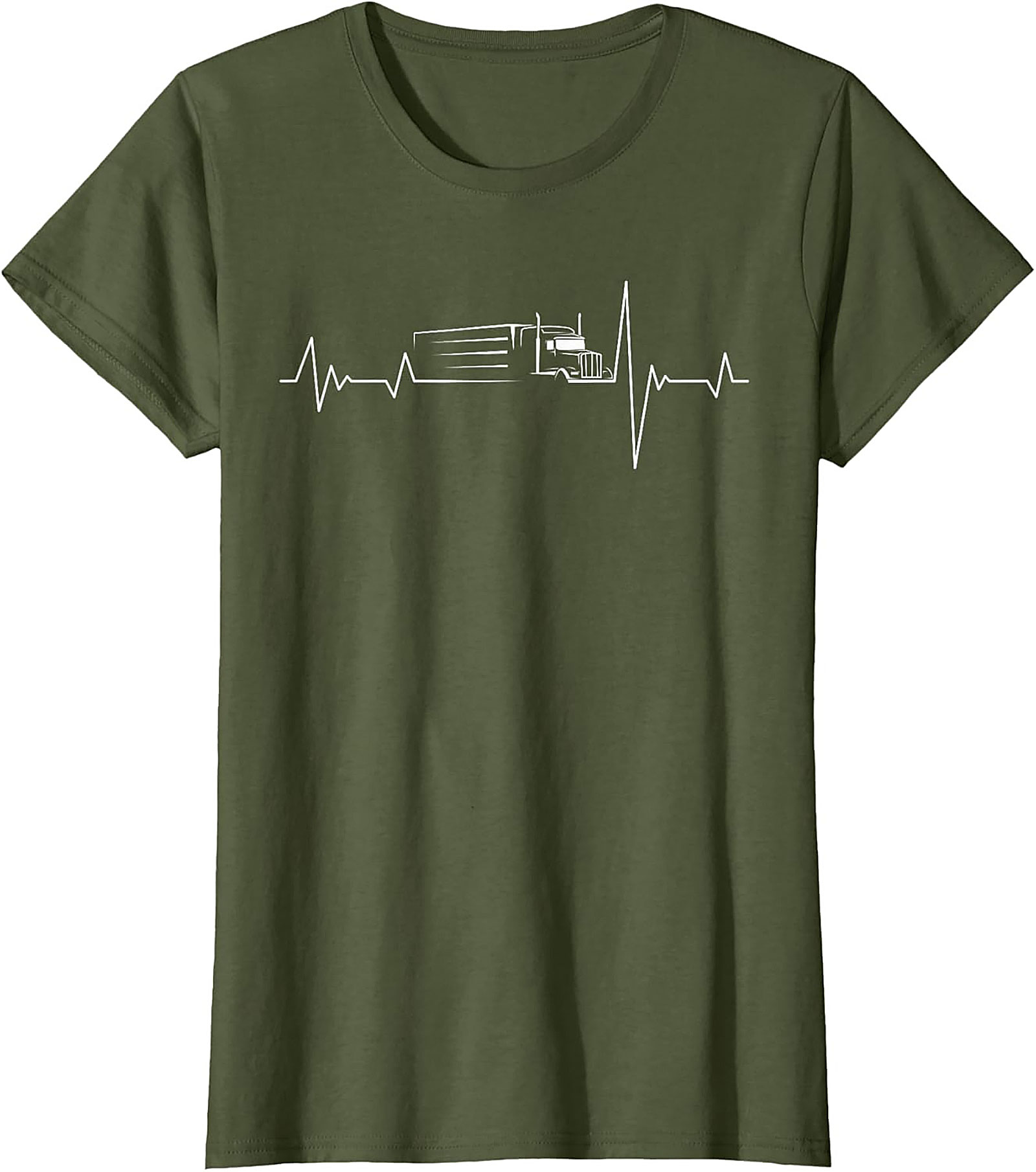 Trucker Heartbeat T-shirt | Semi Truck EKG Line Graphic Tee