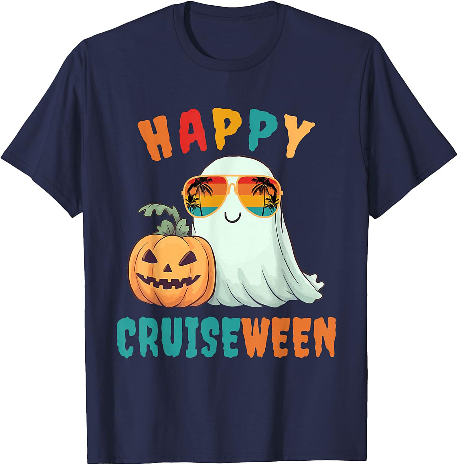Happy Cruiseween Ghost Graphic Tee | Funny Halloween Shirt