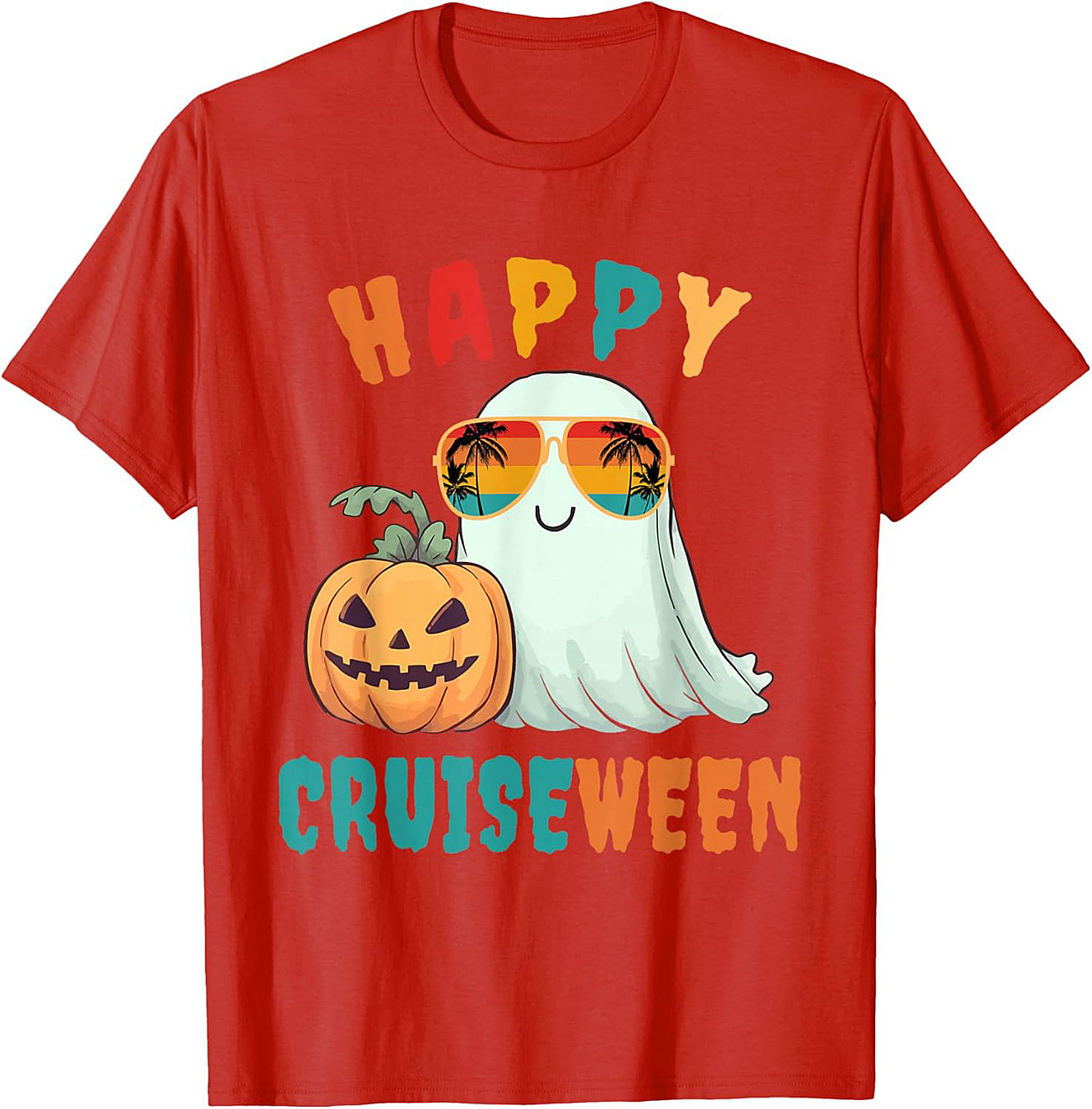 Happy Cruiseween Ghost Graphic Tee | Funny Halloween Shirt