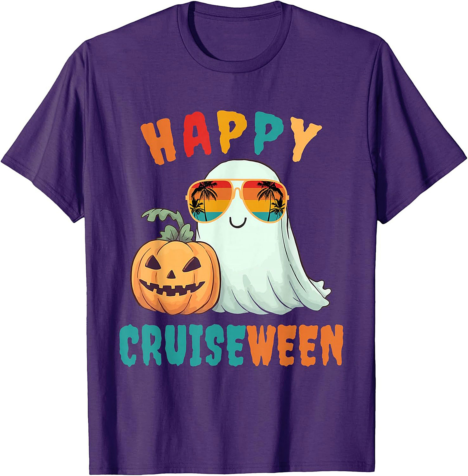 Happy Cruiseween Ghost Graphic Tee | Funny Halloween Shirt