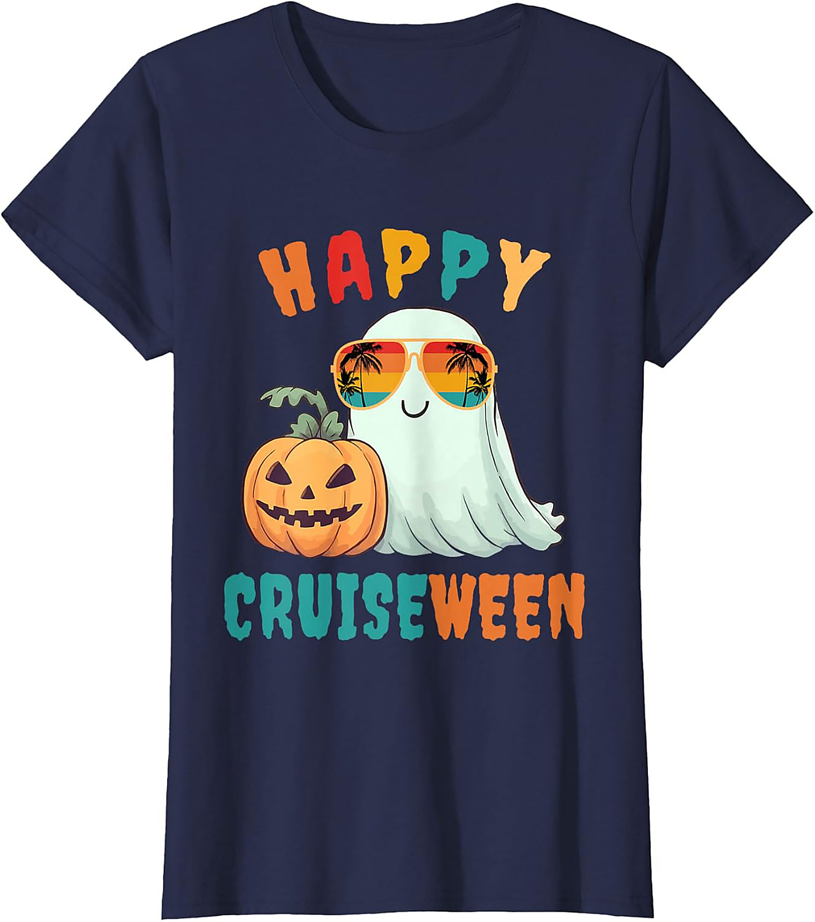 Happy Cruiseween Ghost Graphic Tee | Funny Halloween Shirt