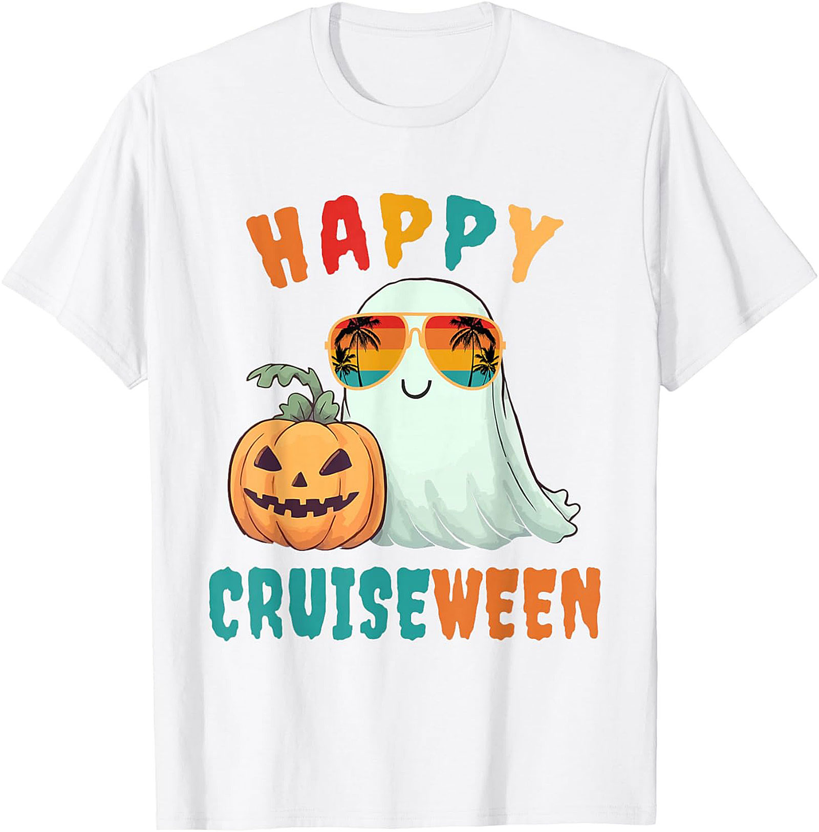 Happy Cruiseween Ghost Graphic Tee | Funny Halloween Shirt